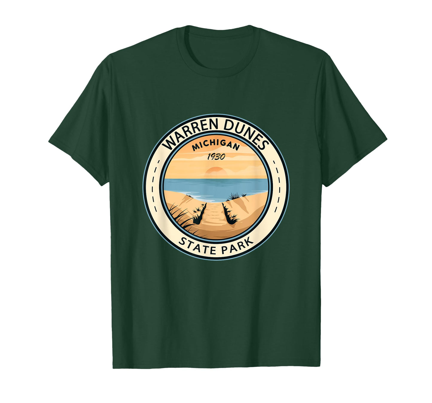 Warren Dunes State Park Michigan Badge Vintage T-Shirt