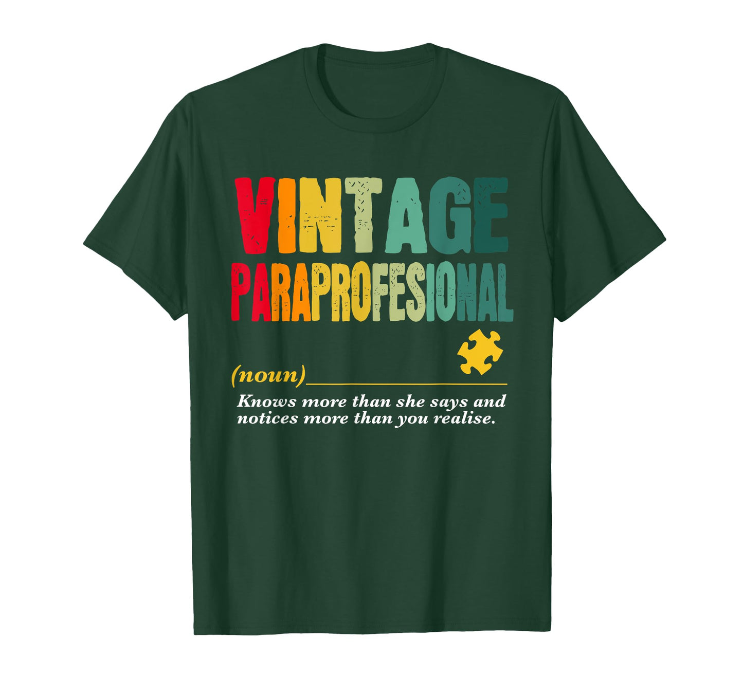 Vintage Paraprofessional Funny Job Title Birthday Worker T-Shirt