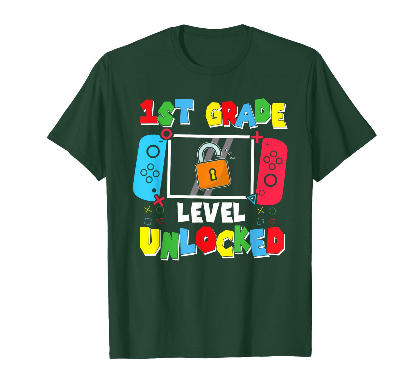 1st Grade Level Unlocked Back to School First Day Gamer Boys T-Shirt