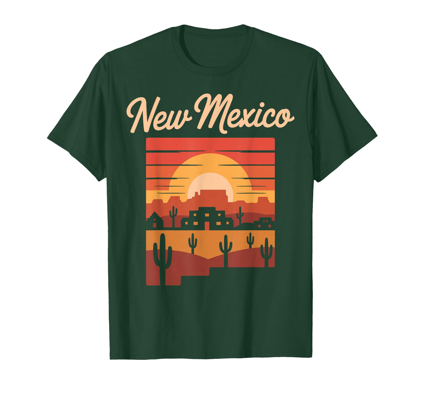 New Mexico Sunset Adobe Desert Retro Pueblo T-Shirt