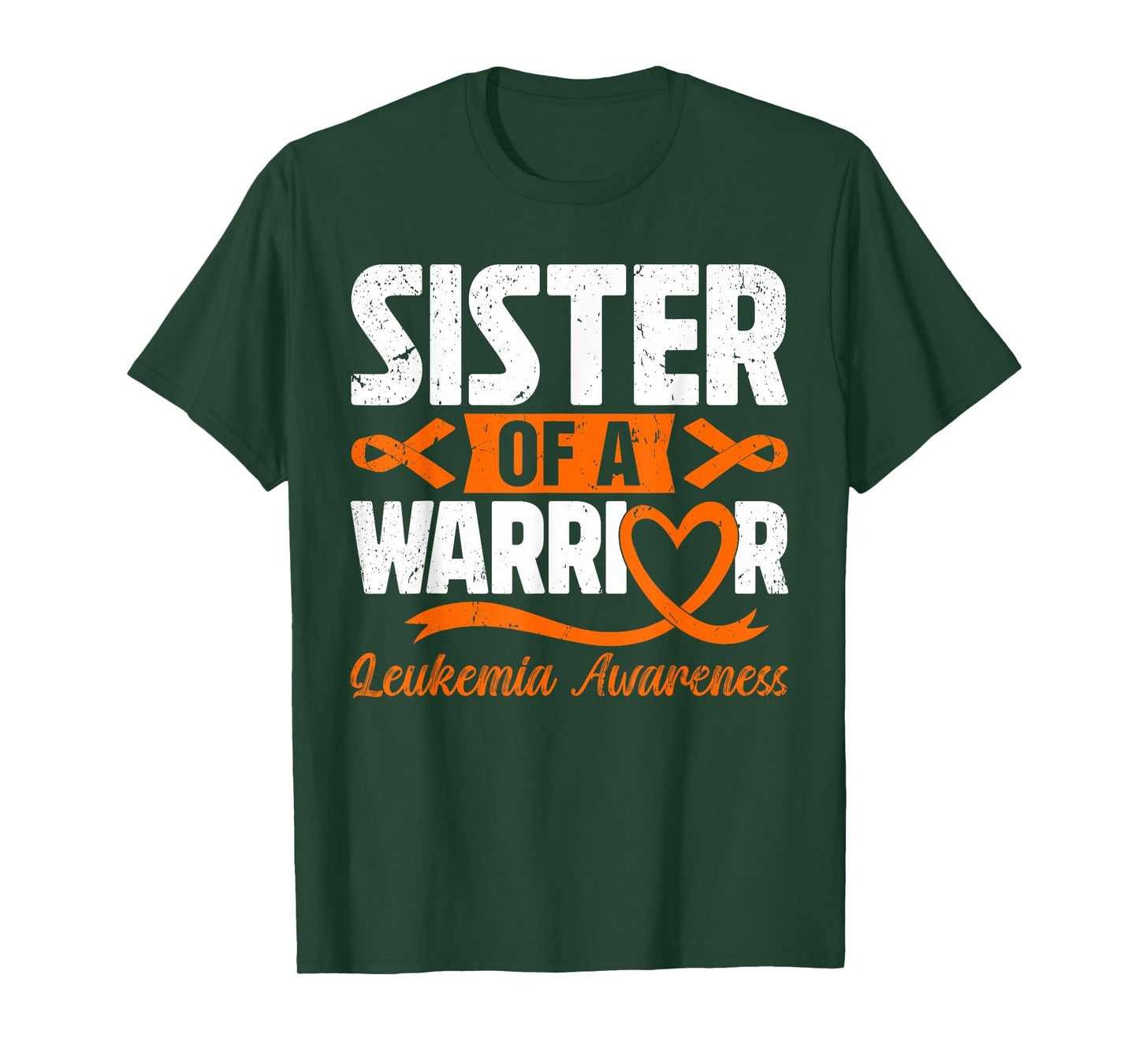 Sister Of A Warrior Leukemia Awareness Orange Ribbon T-Shirt