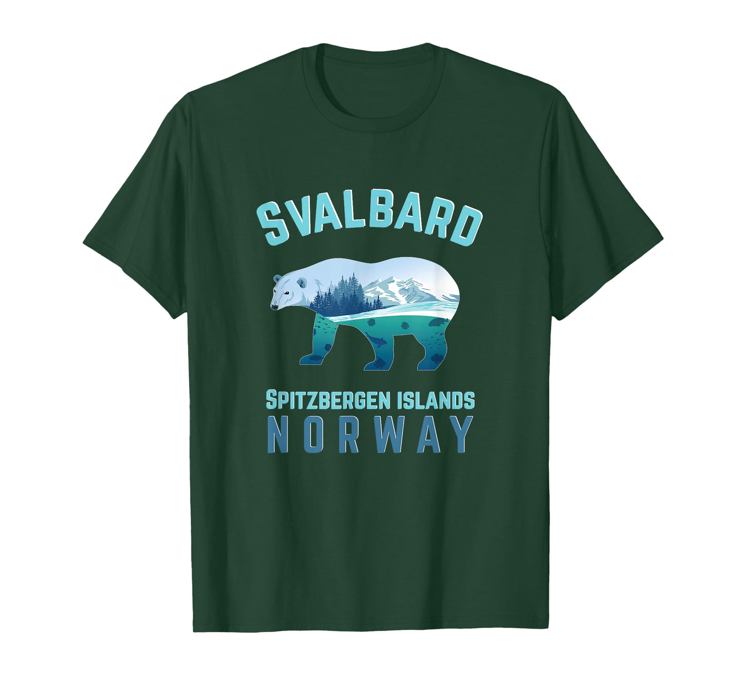 Svalbard Spitzbergen Islands Norway Fjords with Polar Bear T-Shirt