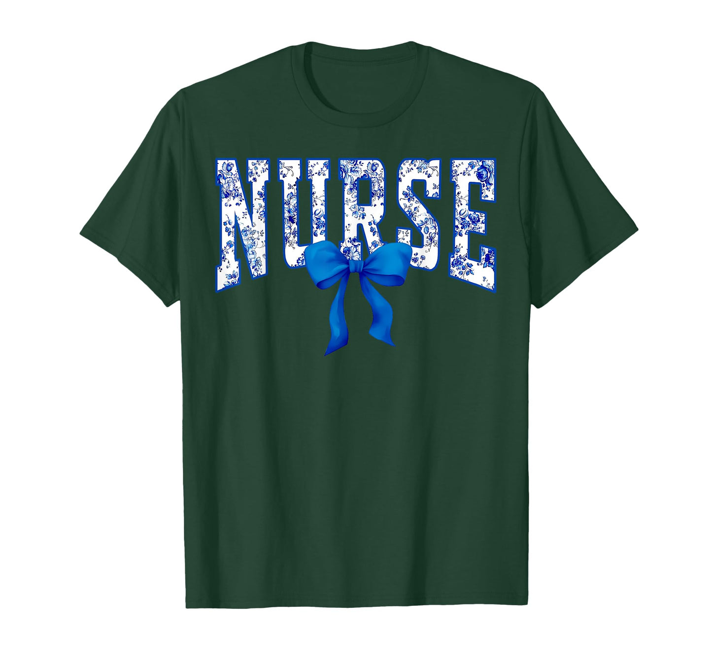 Toile De Jouy Nurse Coquette Bow Nurse Floral T-Shirt