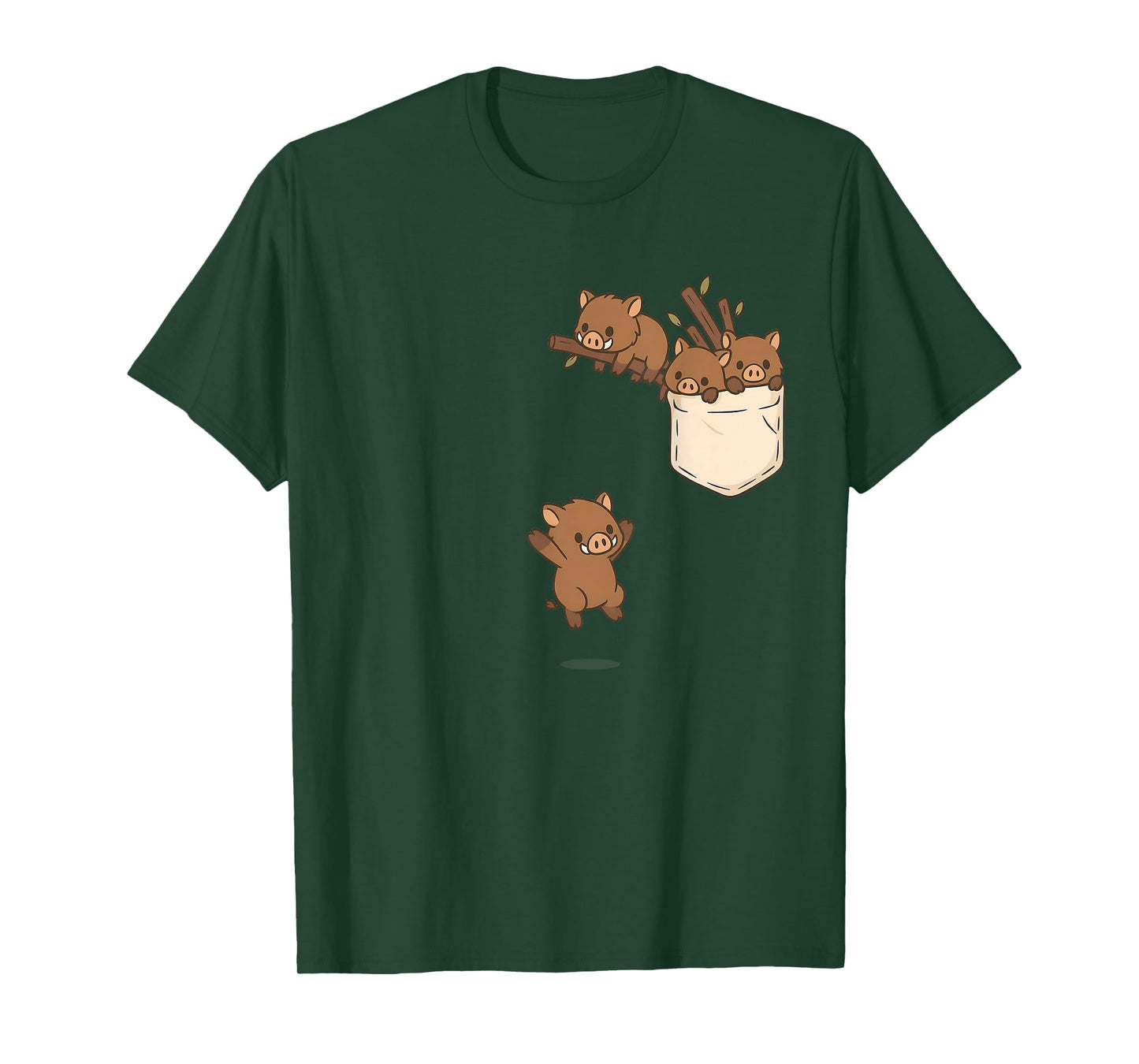 Funny Boar Cute Playing T-Shirt