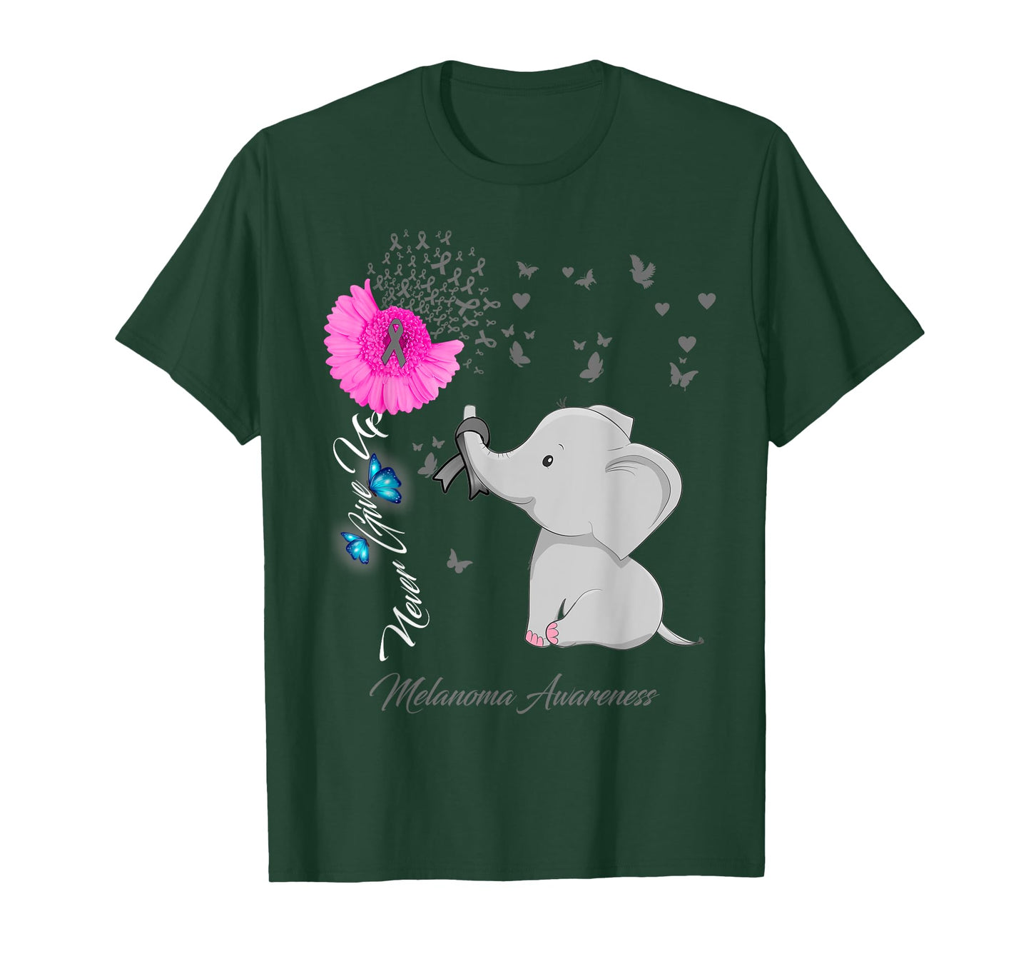 Elephant Melanoma Awareness - Melanoma Ribbon Gifts T-Shirt