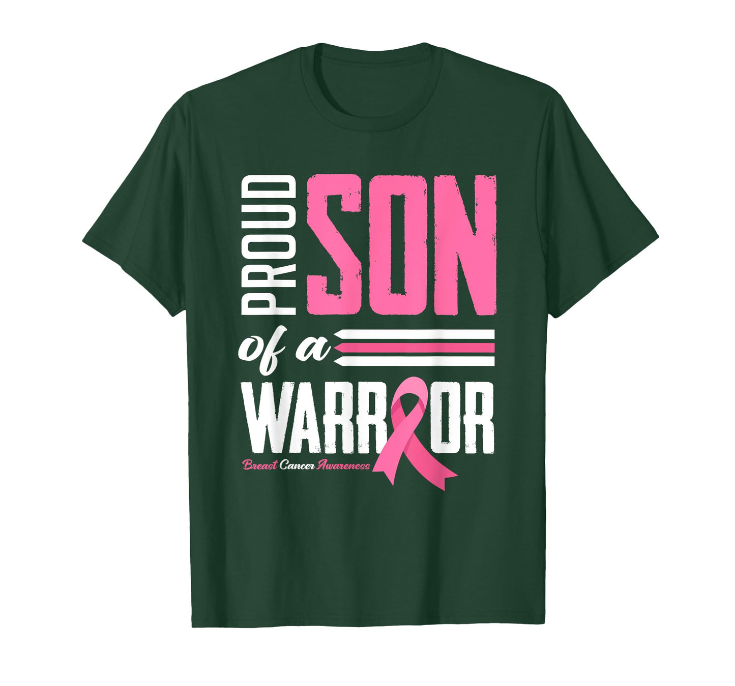 Proud Son Of A Warrior Mom Breast Cancer Awareness T-Shirt