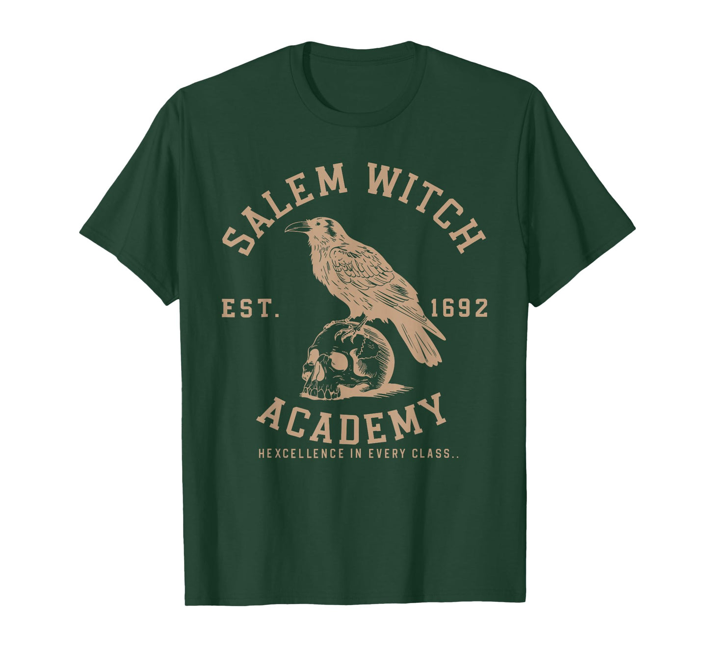 Retro Funny Salem Witch Academy Est 1692 Raven Halloween T-Shirt