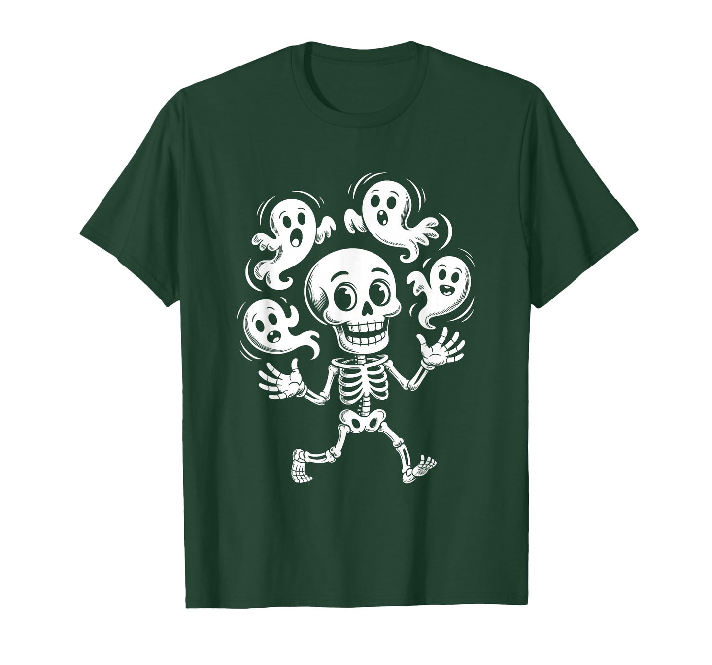 Funny Skeleton Juggling Ghosts Halloween T-Shirt