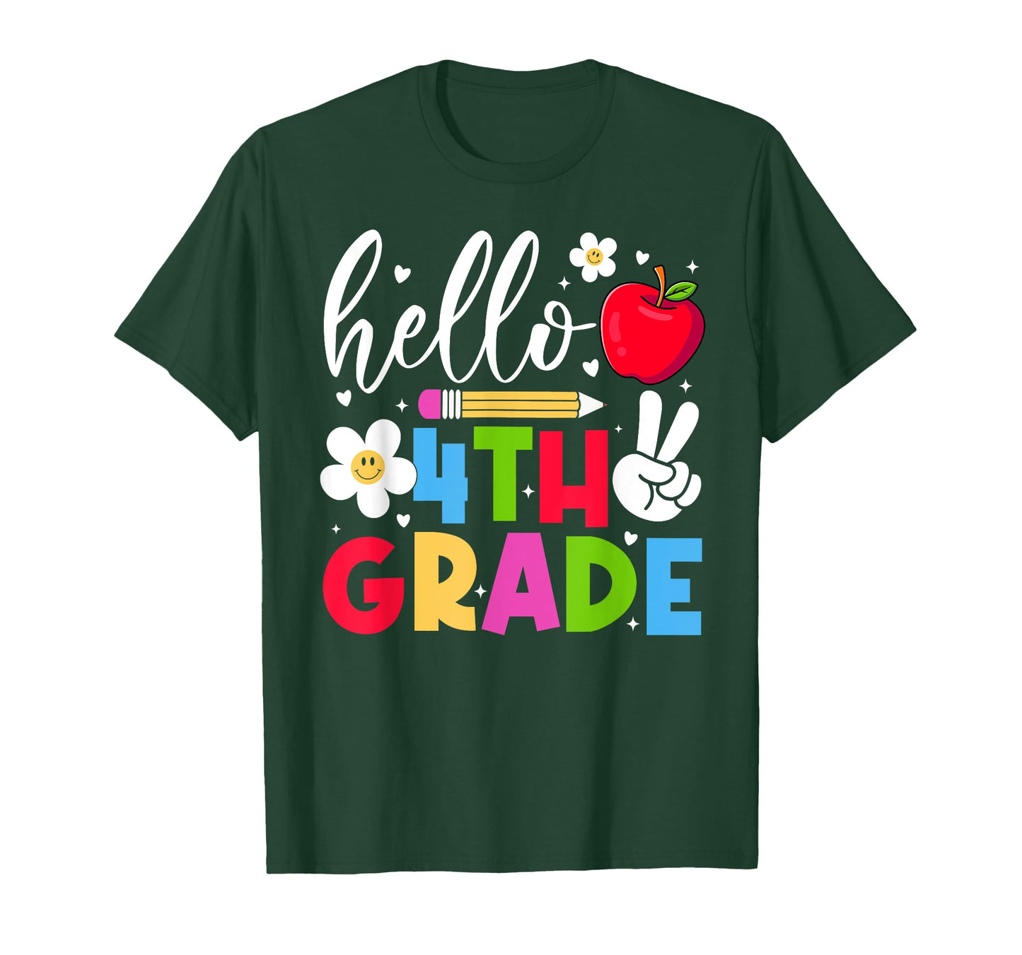 Back To School Hello Fourth Grade Team 4th Grade Boy Girl T-Shirt