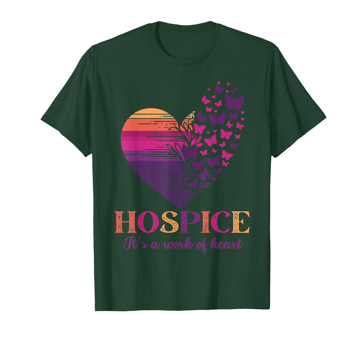 Hospice It's A Work Of Heart Butterfly Heart Hospice Squad T-Shirt
