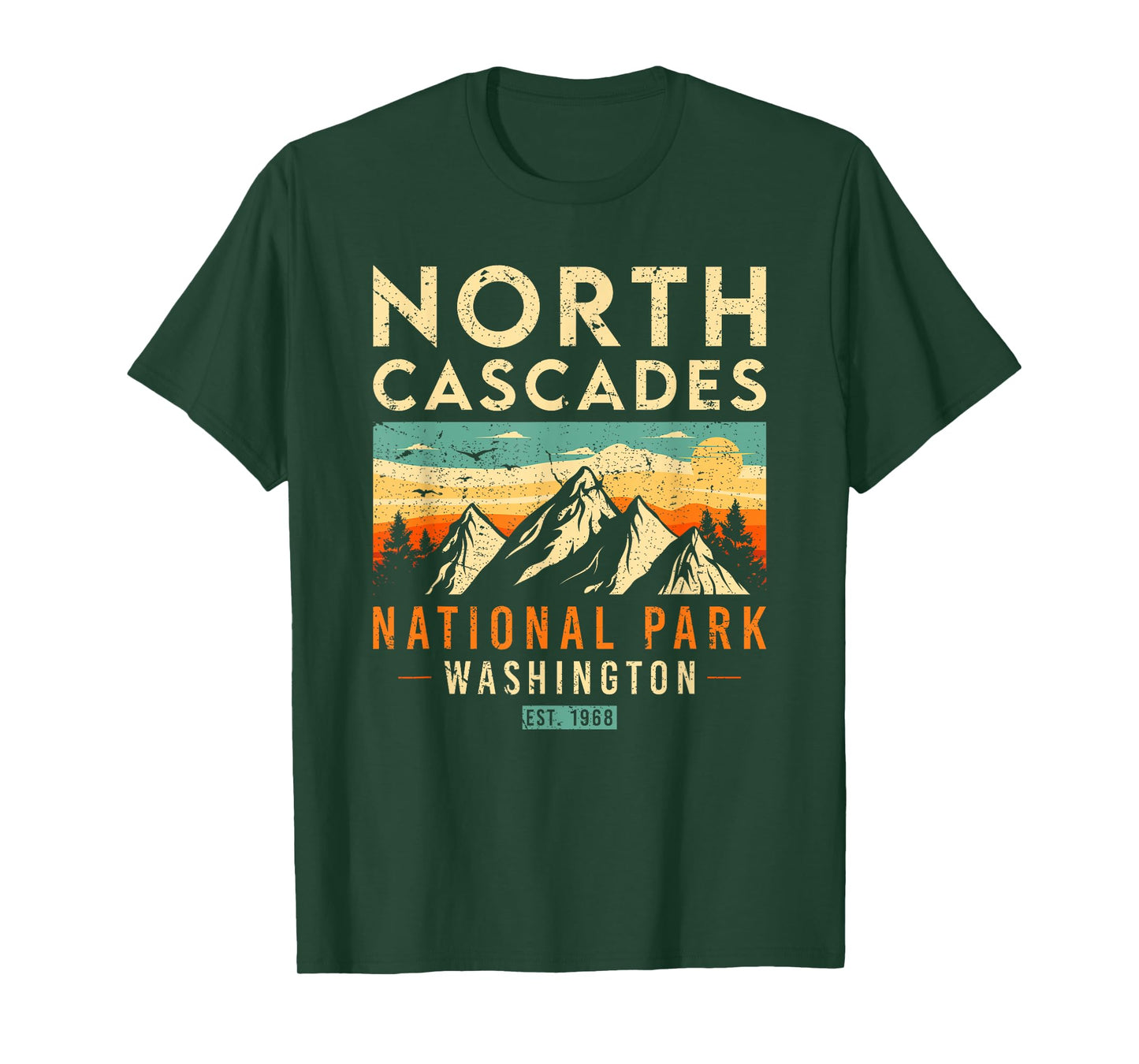 North Cascades Est 1968 Washington Retro National Park T-Shirt