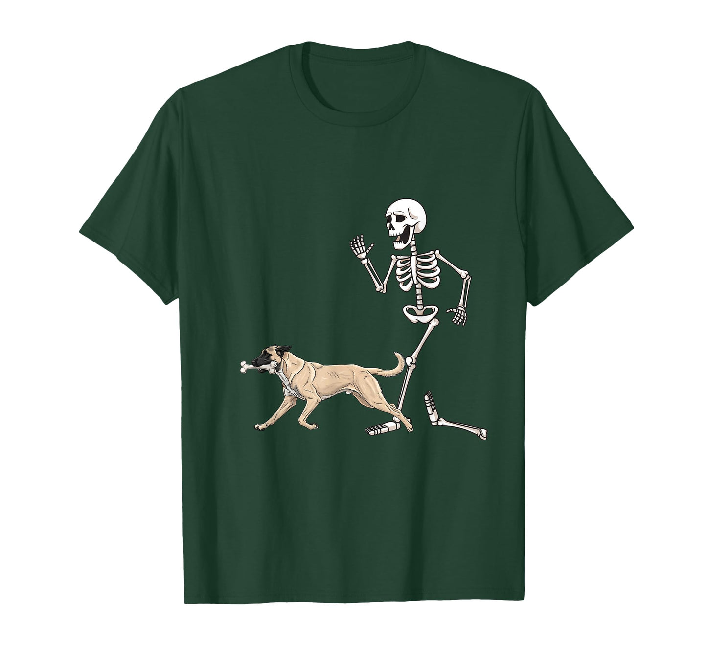 Funny Halloween Anatolian Shepherd Dog and Skeleton T-Shirt