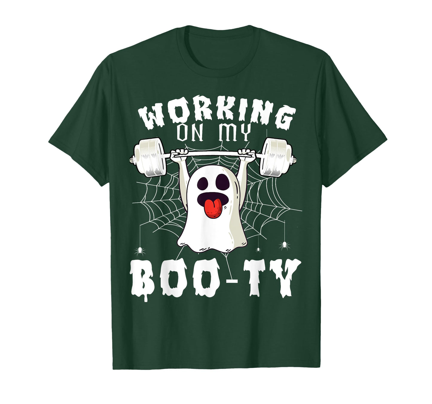Funny Halloween Workout Gym Working On My Boo-Ty Men Women T-Shirt