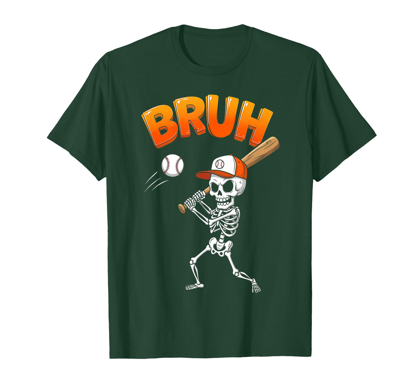 Skeleton Baseball Halloween Funny Batter Costume for Men T-Shirt