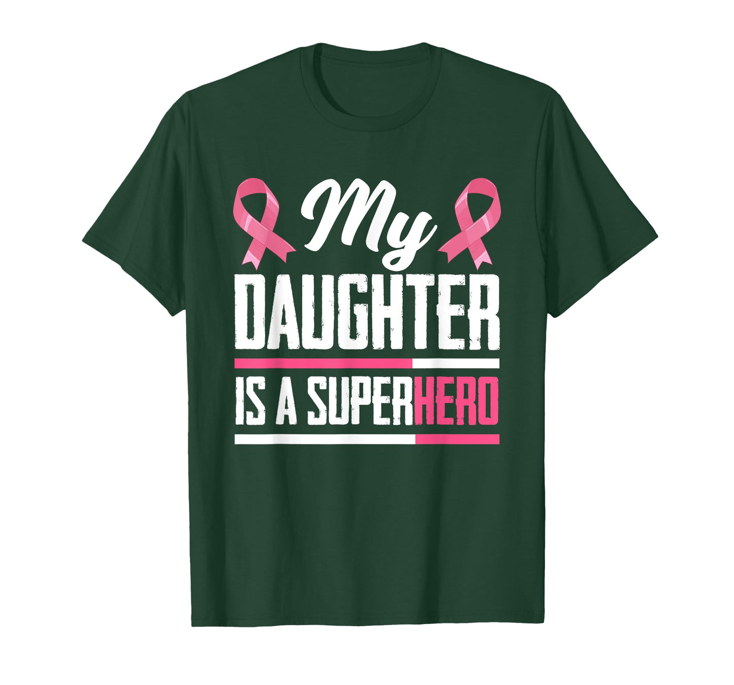 My Daughter Is A Superhero Mom Dad Breast Cancer Awareness T-Shirt
