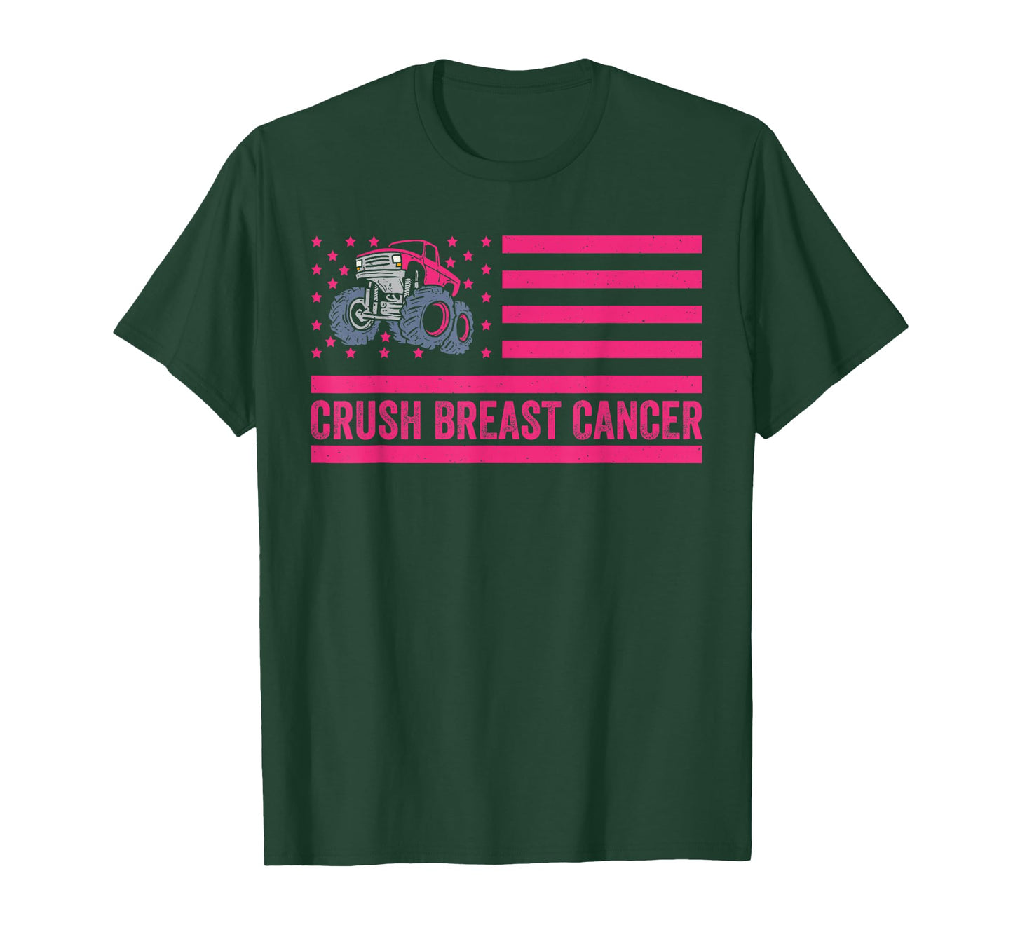 Crush Breast Cancer Awareness Truck Design T-Shirt