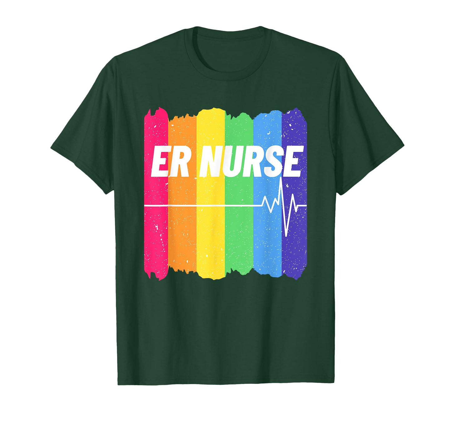 Nurse LGBT Rainbow ER ICU Nursing Cool Gay Pride Flag Ally T-Shirt