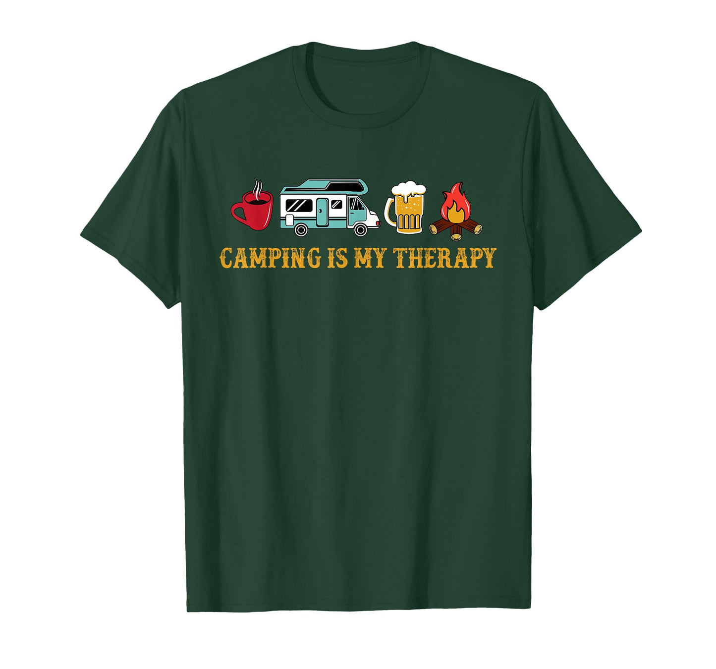 Camping is My Therapy Campfire Funny Camper Camp Camping T-Shirt
