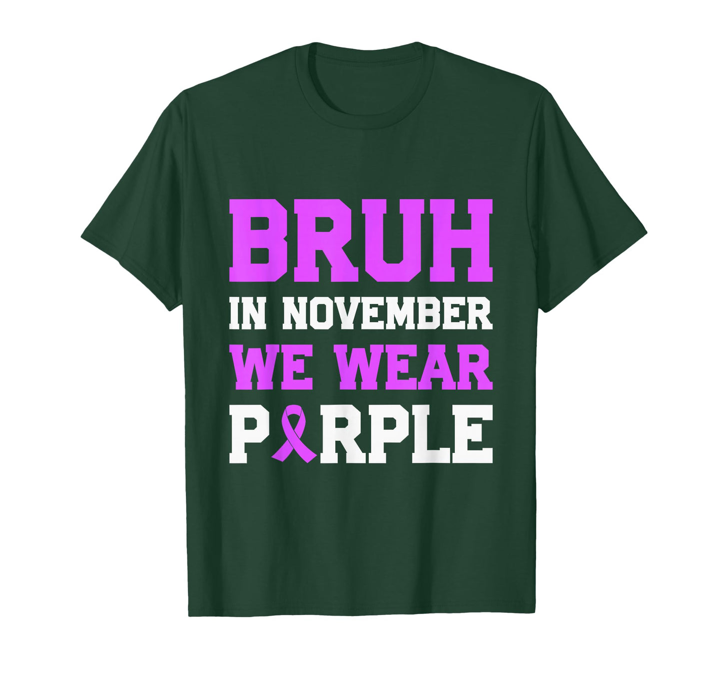 Bruh in November We Wear Purple Ribbon Pancreatic Cancer T-Shirt