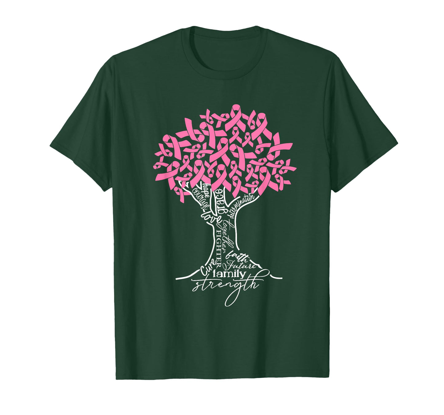 In October We Wear Pink Tree Ribbon Breast Cancer Awareness T-Shirt