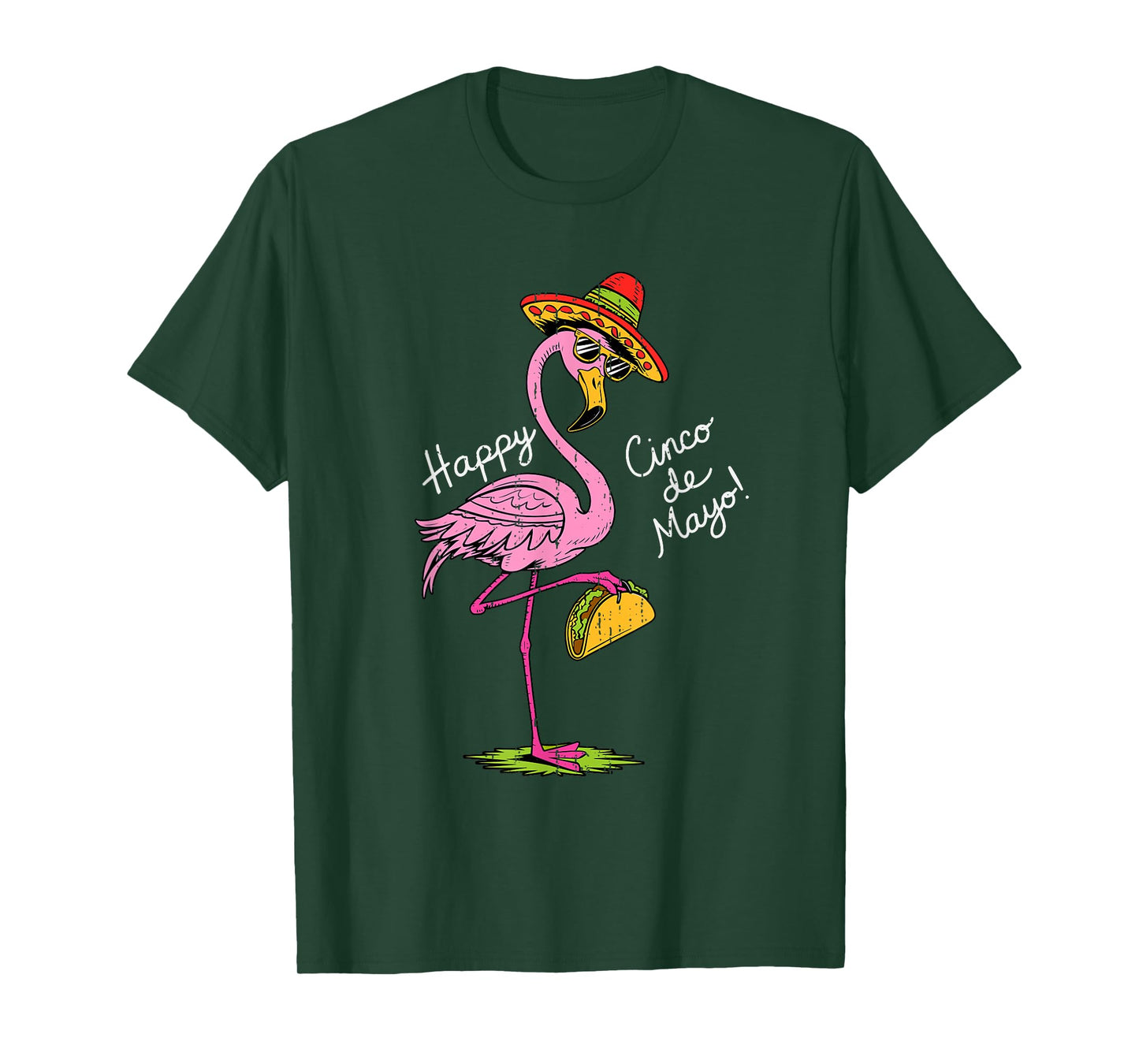Mexican Flamingo Tacos Sombrero Cinco De Mayo Fiesta Animal T-Shirt