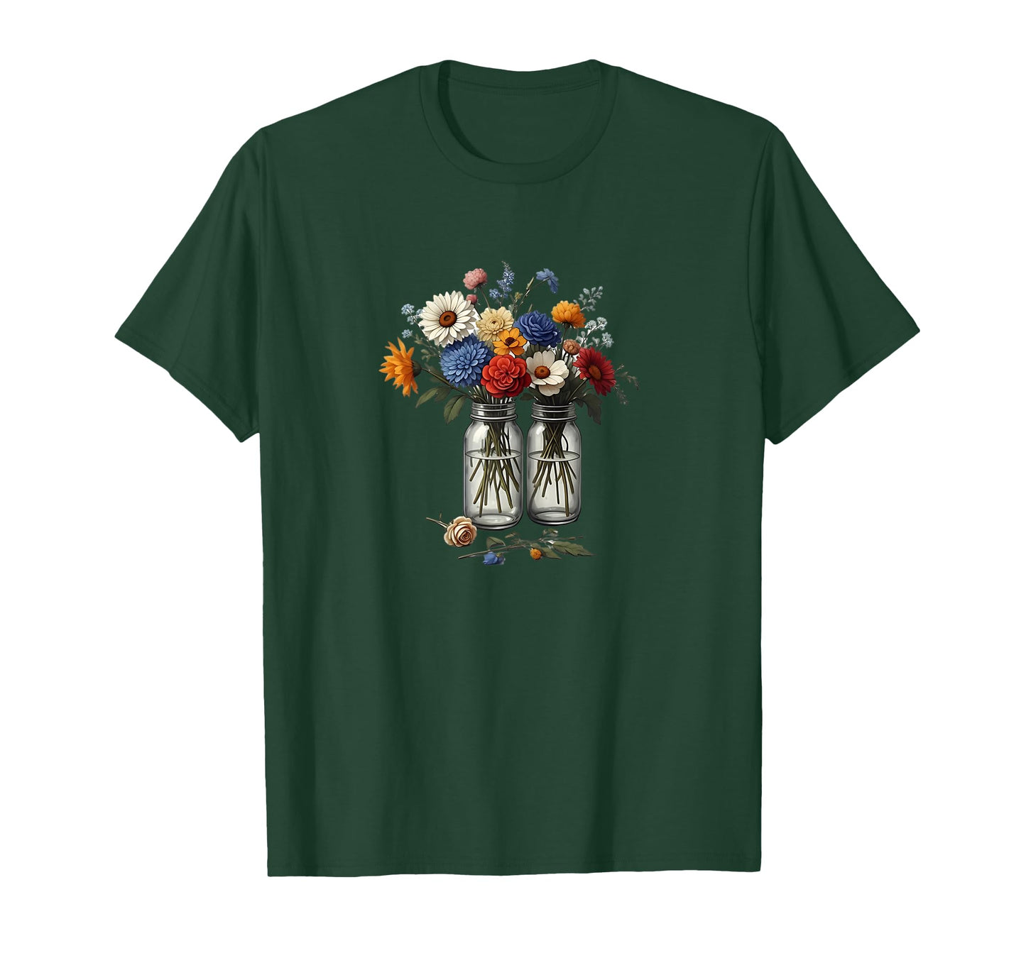 Vintage Flower Botanical Floral Garden Aesthetic in 2 Jars T-Shirt