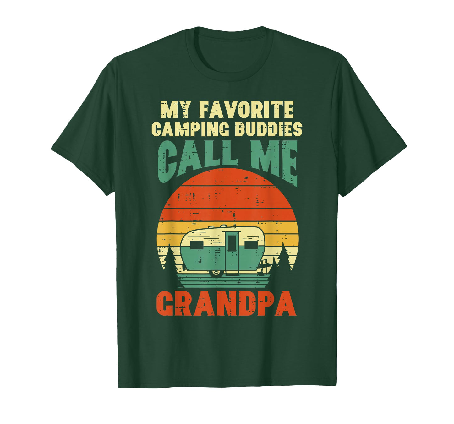 Favorite Camping Buddies Grandpa Retro Grandfathers Day Men T-Shirt