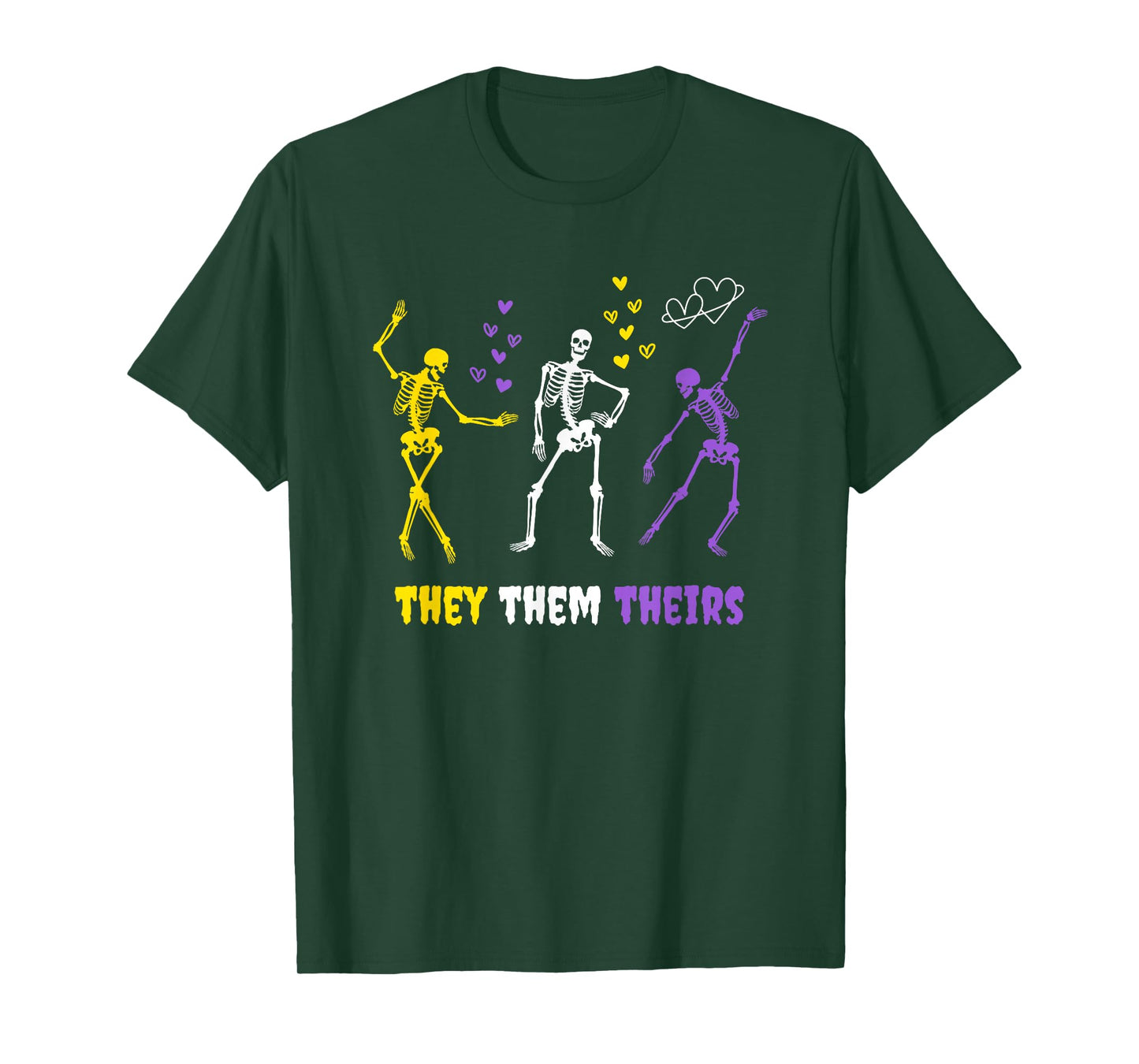 Nonbinary LGBTQ They Them Theirs Pronouns Halloween Funny T-Shirt