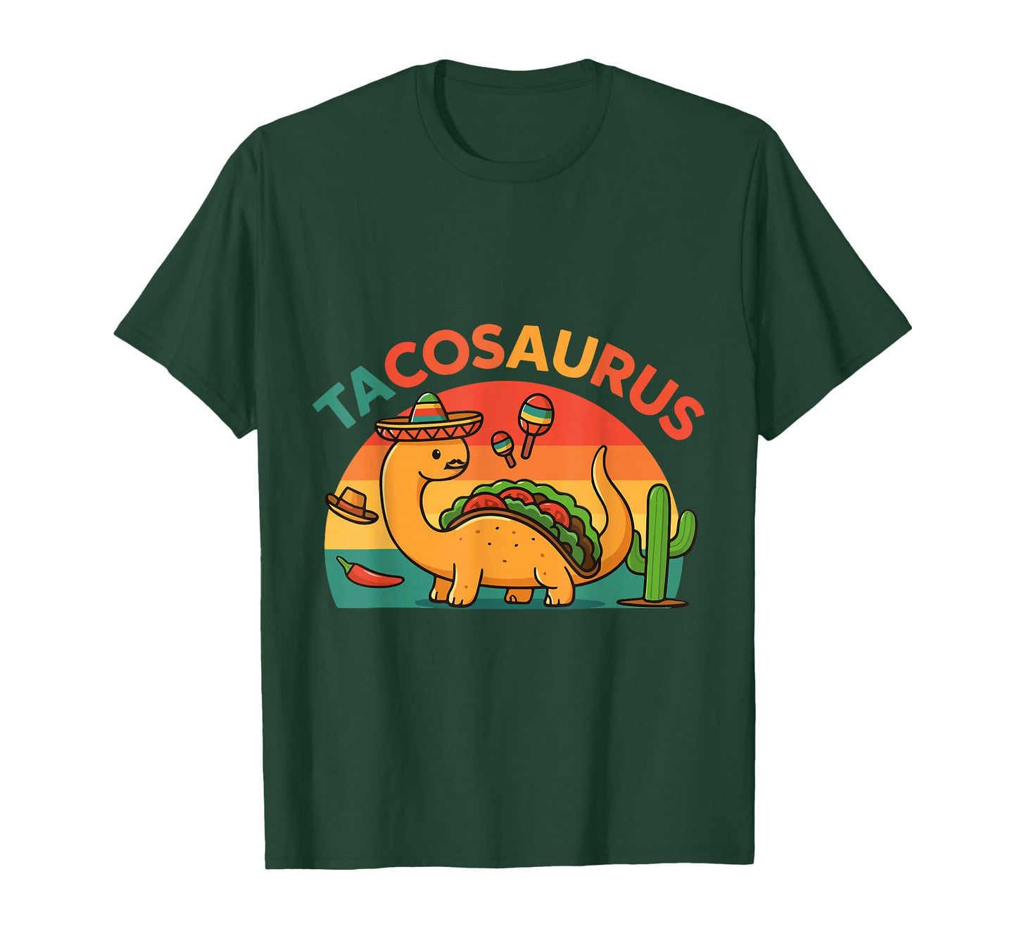 Dinosaur Tacosaurus Taco Day Funny Mexican T-Shirt