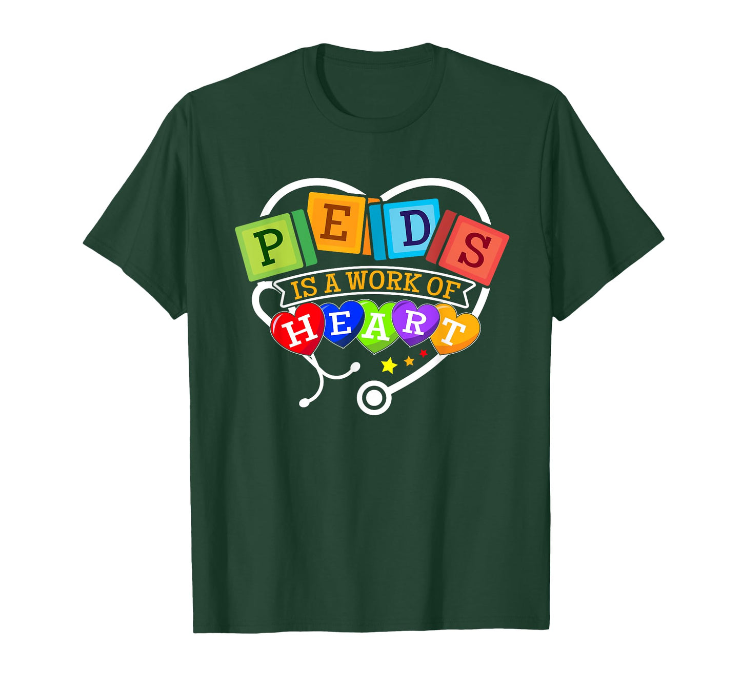 Pediatric Pediatrician Nurse Peds Is a Work Of Heart T-Shirt
