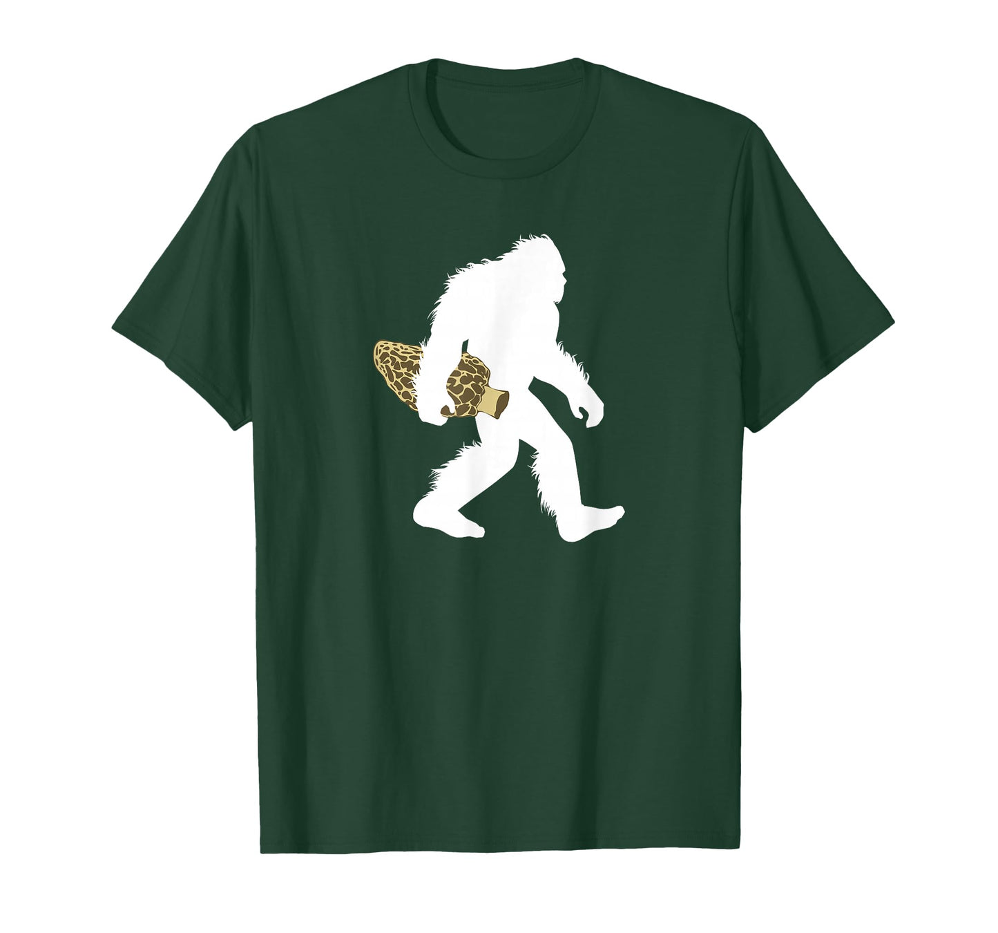 Bigfoot With Morel Mushroom Shirt, Sasquatch Fungi Tee Gift T-Shirt