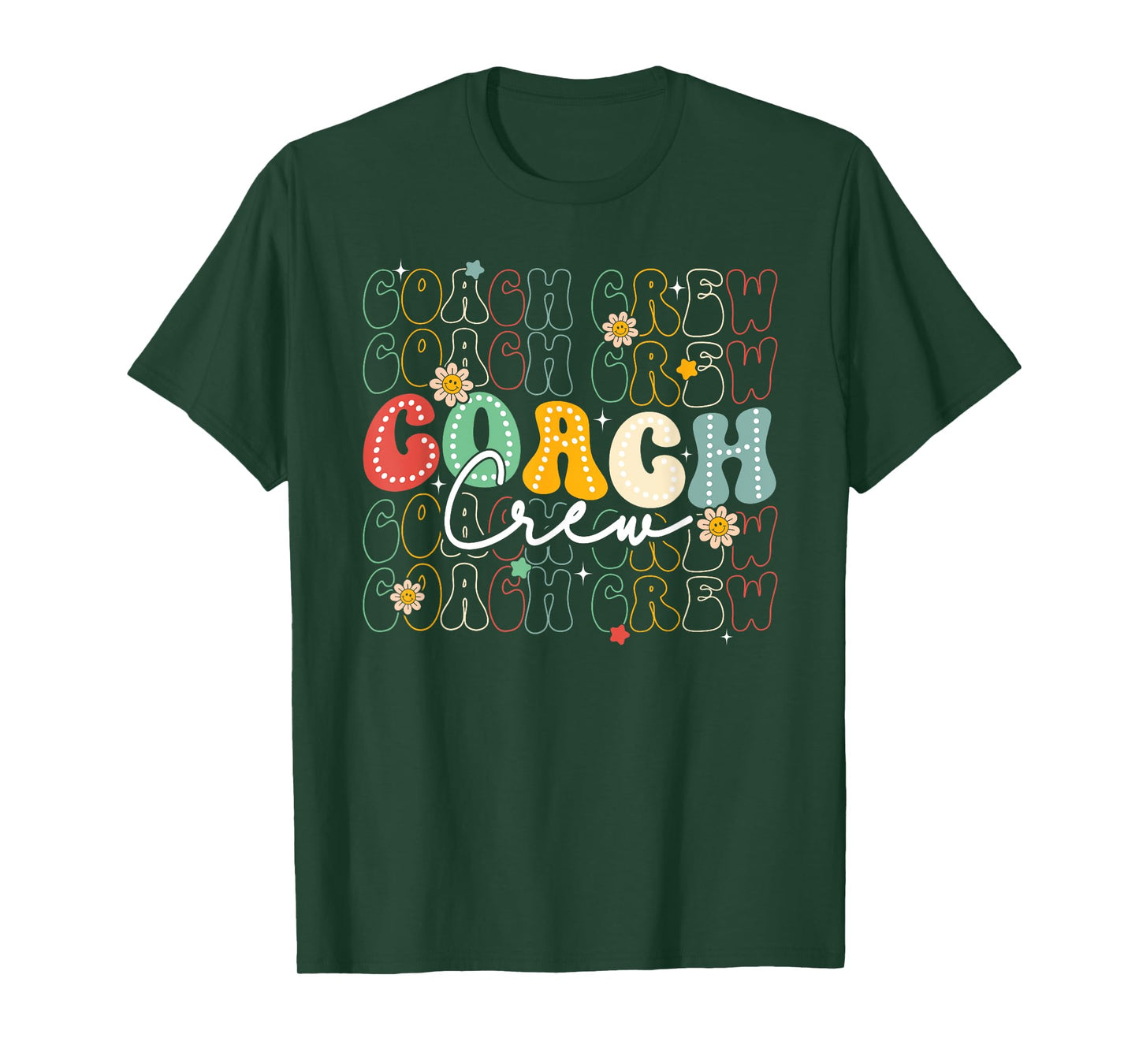 Retro Groovy Vintage Coach Crew Team First Day Of School T-Shirt