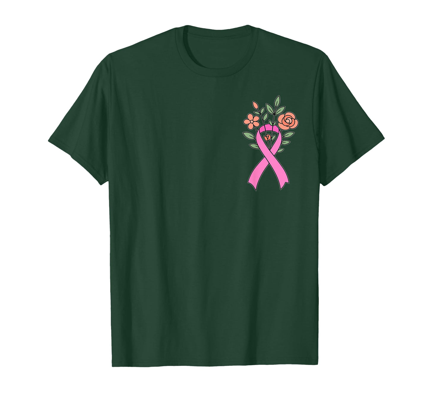 Cute Pink Ribbon Breast Cancer Awareness Women Girls Kids T-Shirt