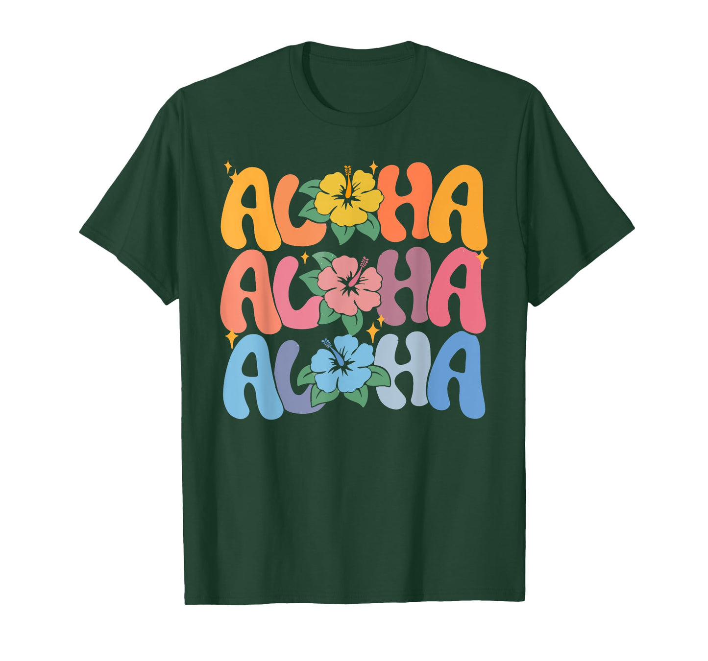 Aloha Hawaiian Summer Vacation Flower Hibiscus Kids Girl T-Shirt