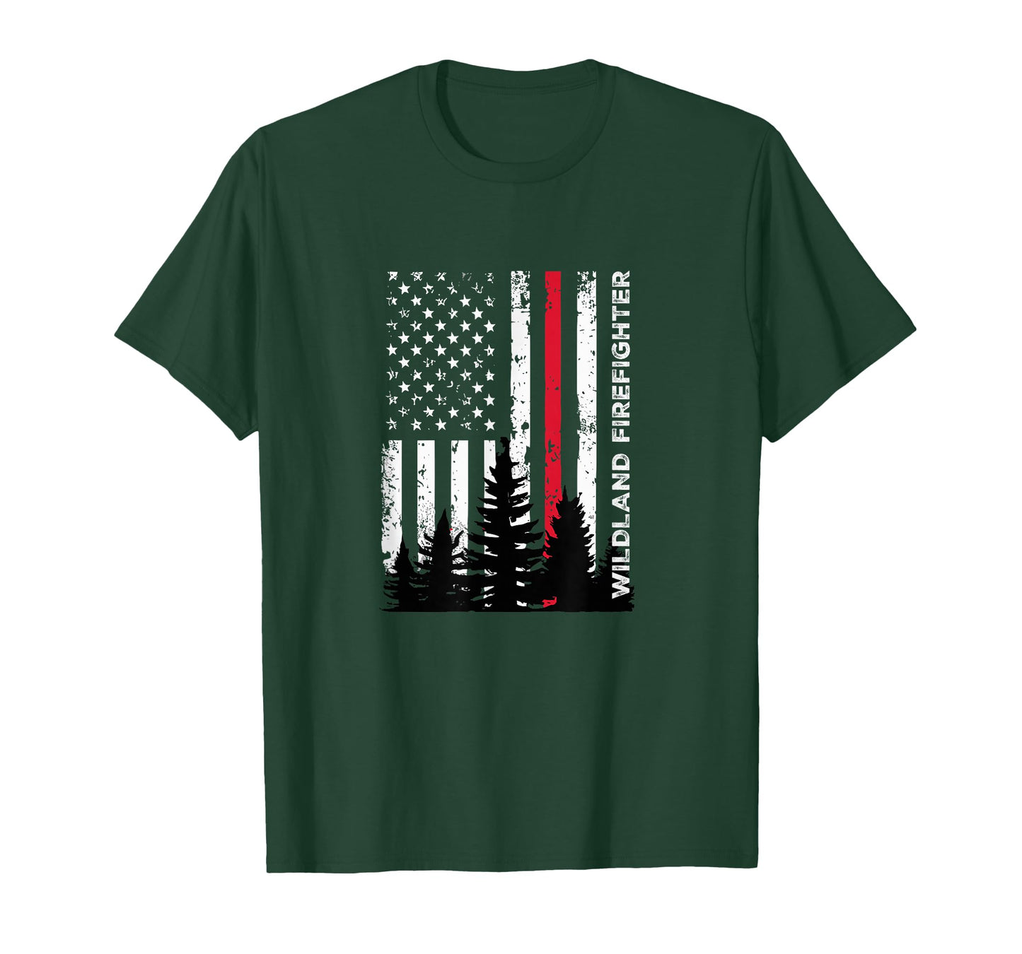 Fireman Patriotic American Flag Quote Wildland Firefighter T-Shirt