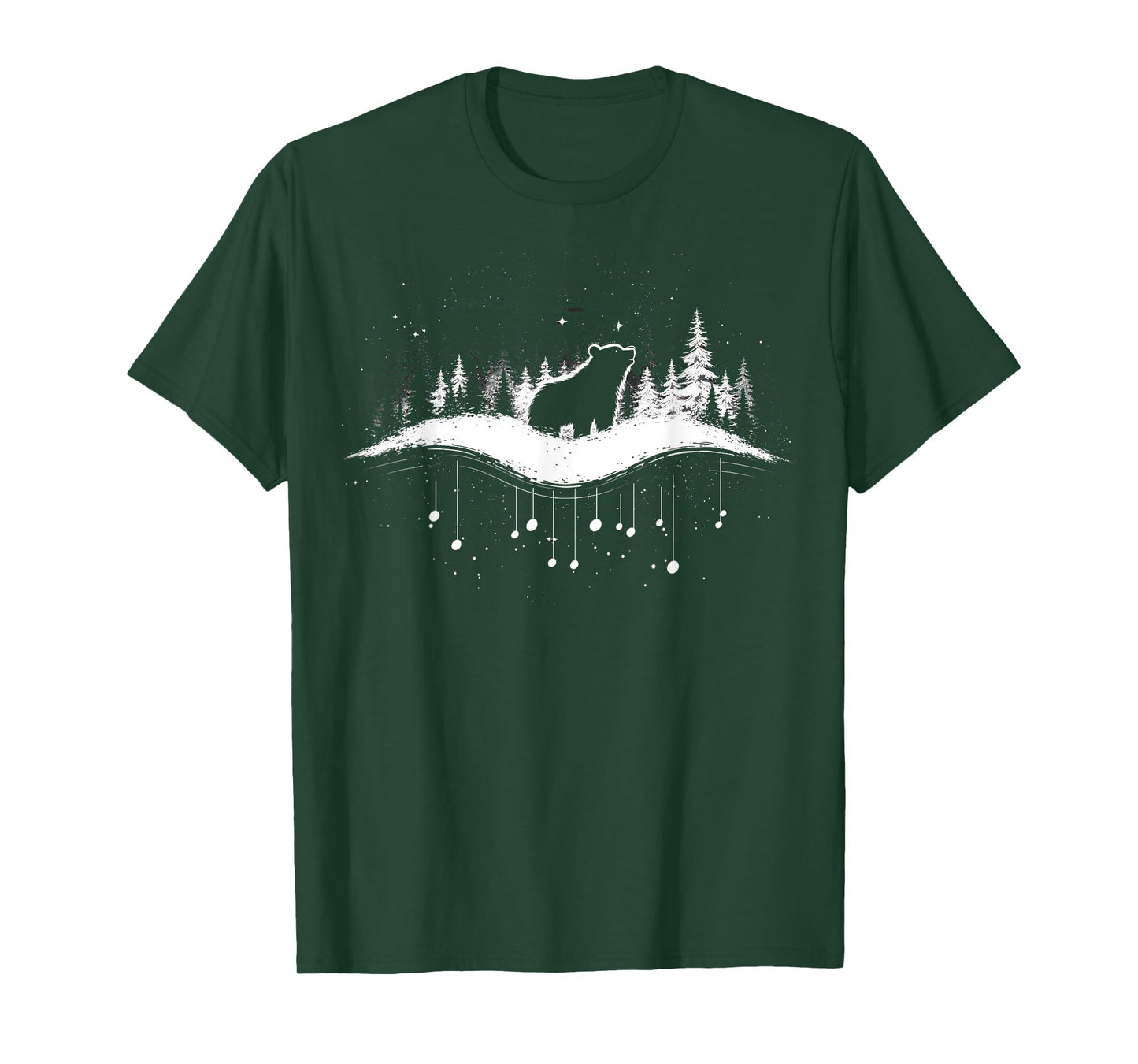 Retro Wilderness Bear Trees Reflection Outdoor Forest T-Shirt