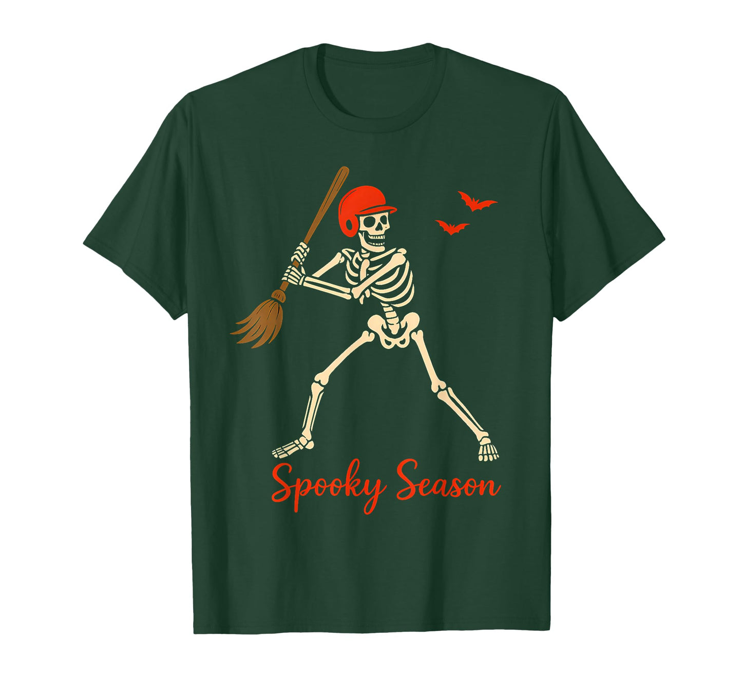 Skeleton Batter with Witch Broom Costume Vibes Basebal T-Shirt
