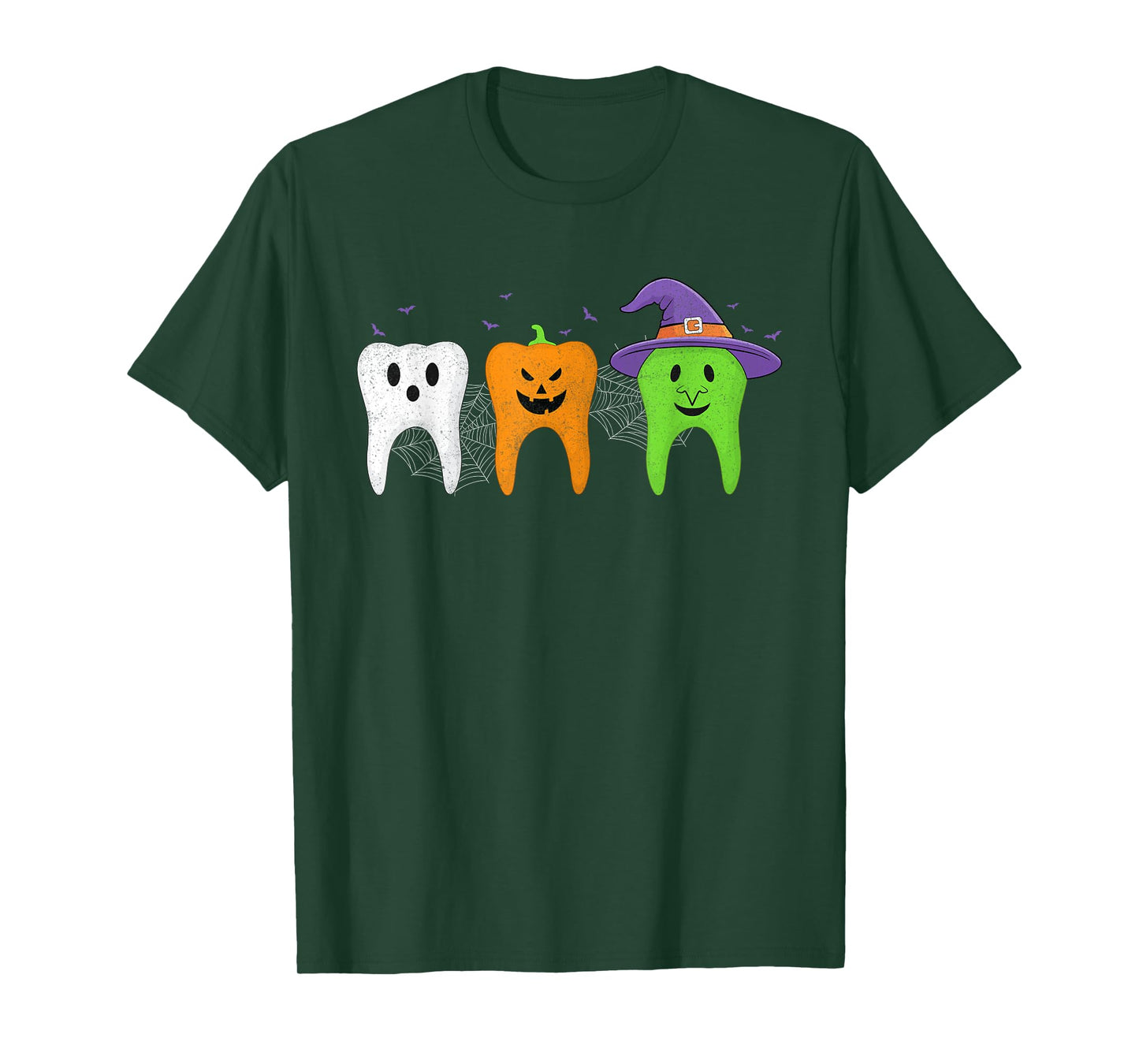 Teeth Ghost Pumpkin Witch Dental Halloween Costume Dentist T-Shirt