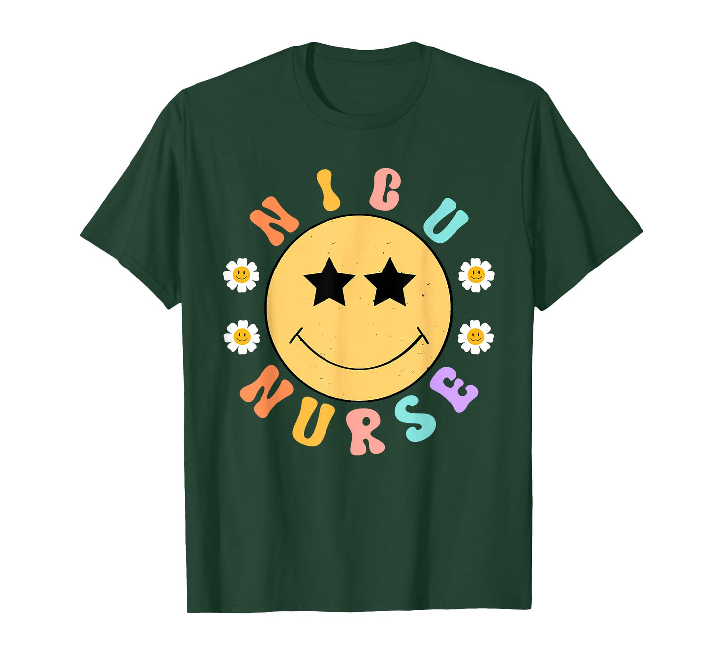 Groovy NICU Nurse Smile Face Neonatal Intensive Care Unit T-Shirt