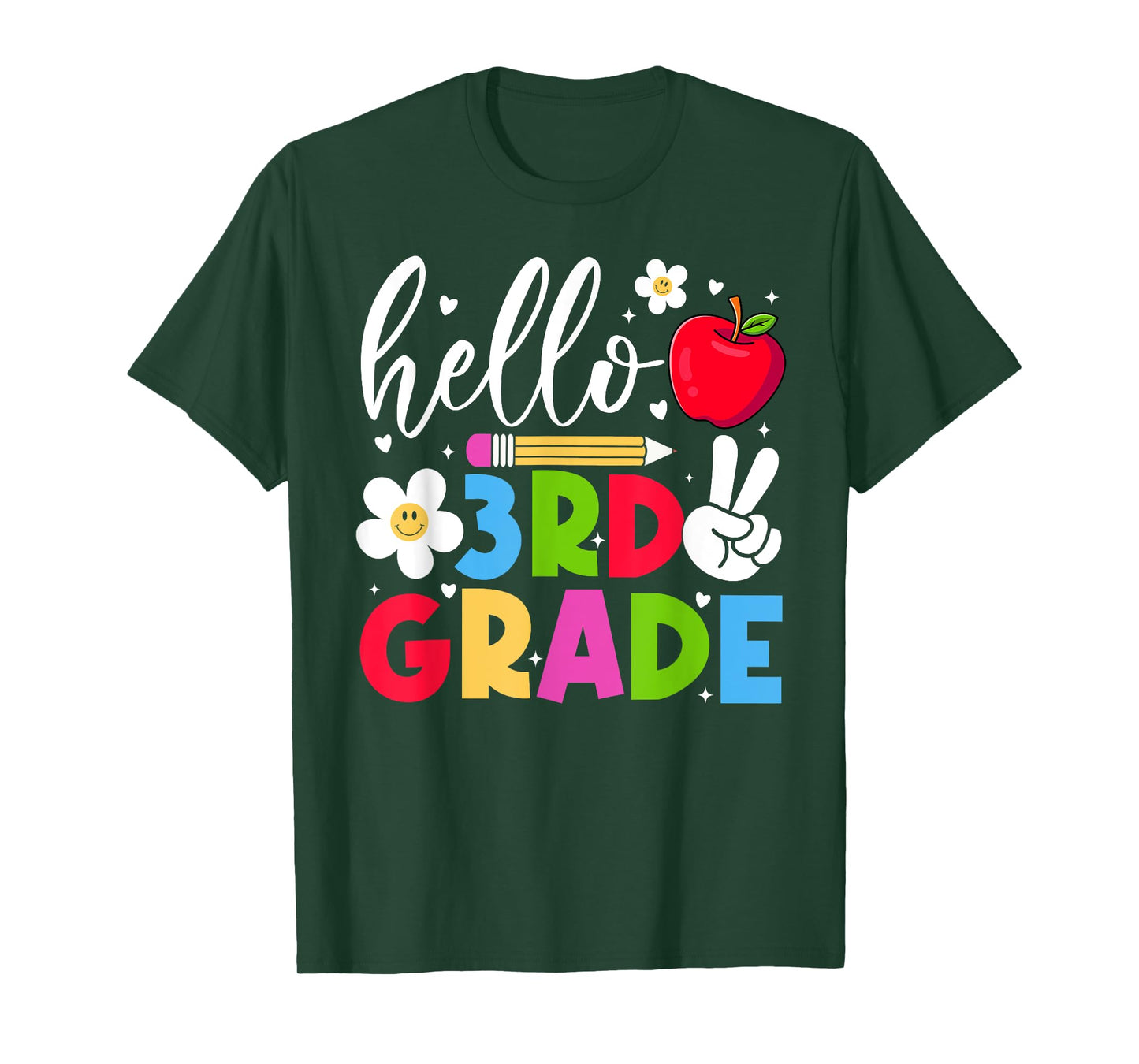 Back To School Hello Third Grade Team 3rd Grade Boy Girl T-Shirt