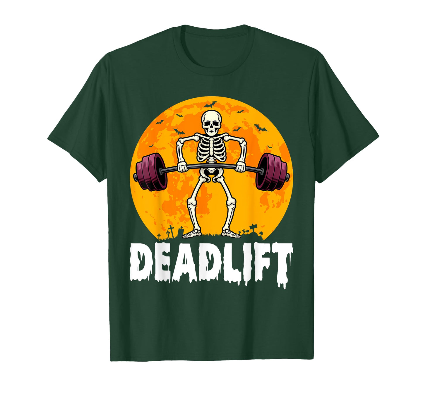 Deadlift Halloween Skeleton Weight Lifting Workout Gym Funny T-Shirt