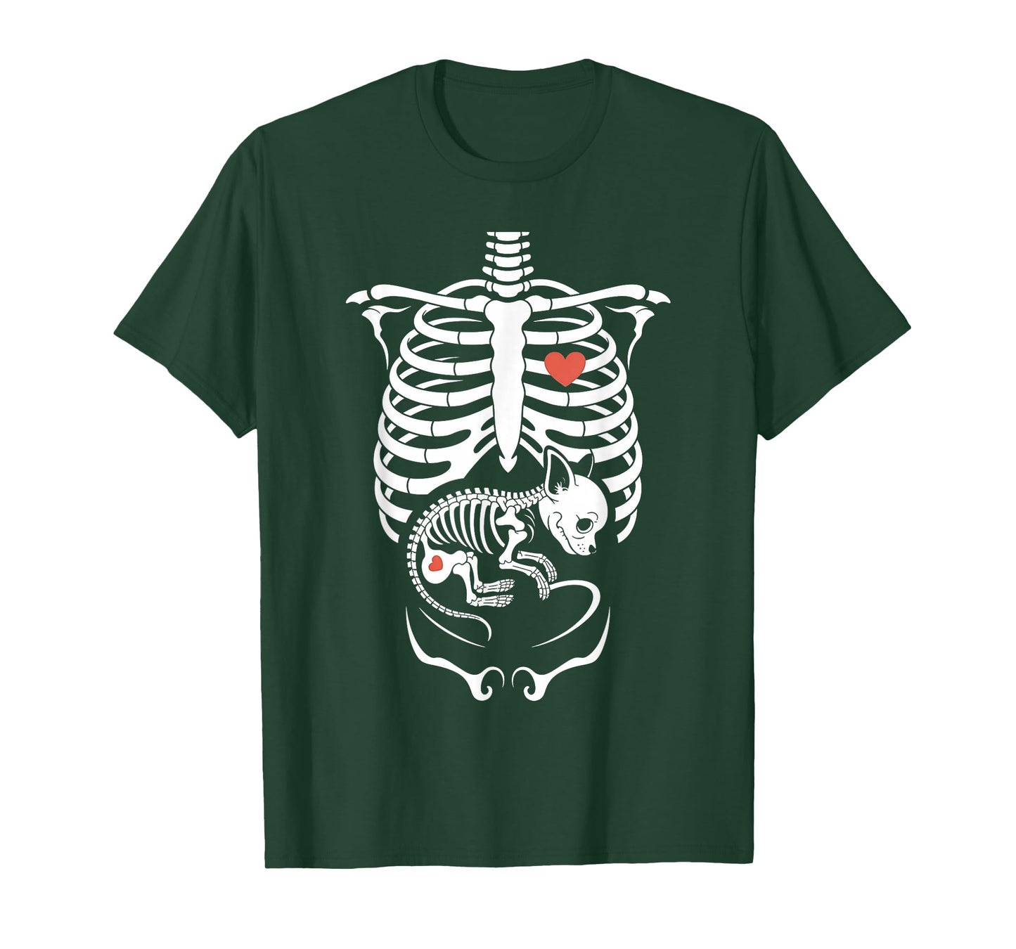 Skeleton Pregnancy Announcement Chihuahua Lovers Halloween T-Shirt