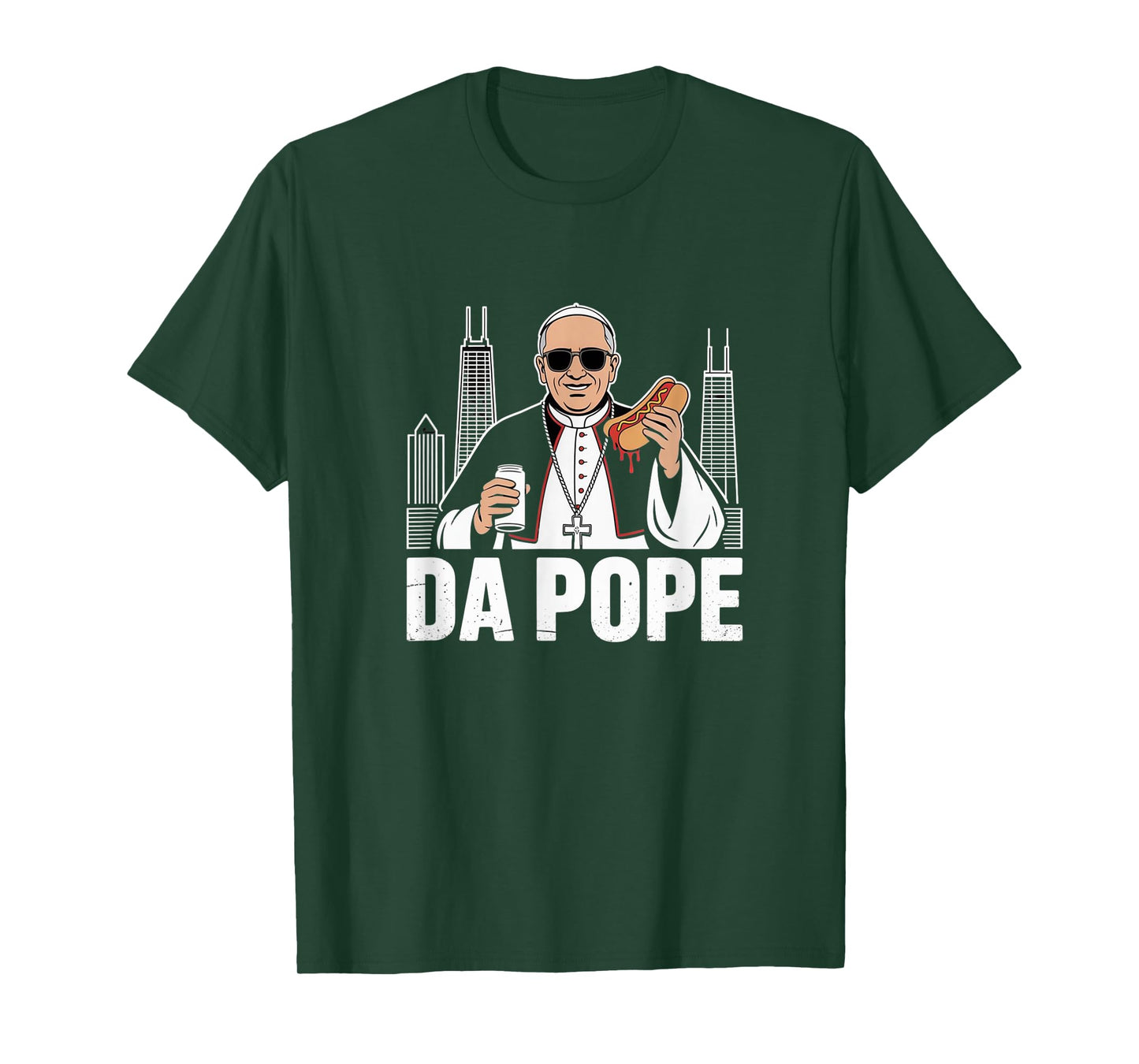 Da Pope From America Chicago Pope Leo XIV Funny Vintage T-Shirt