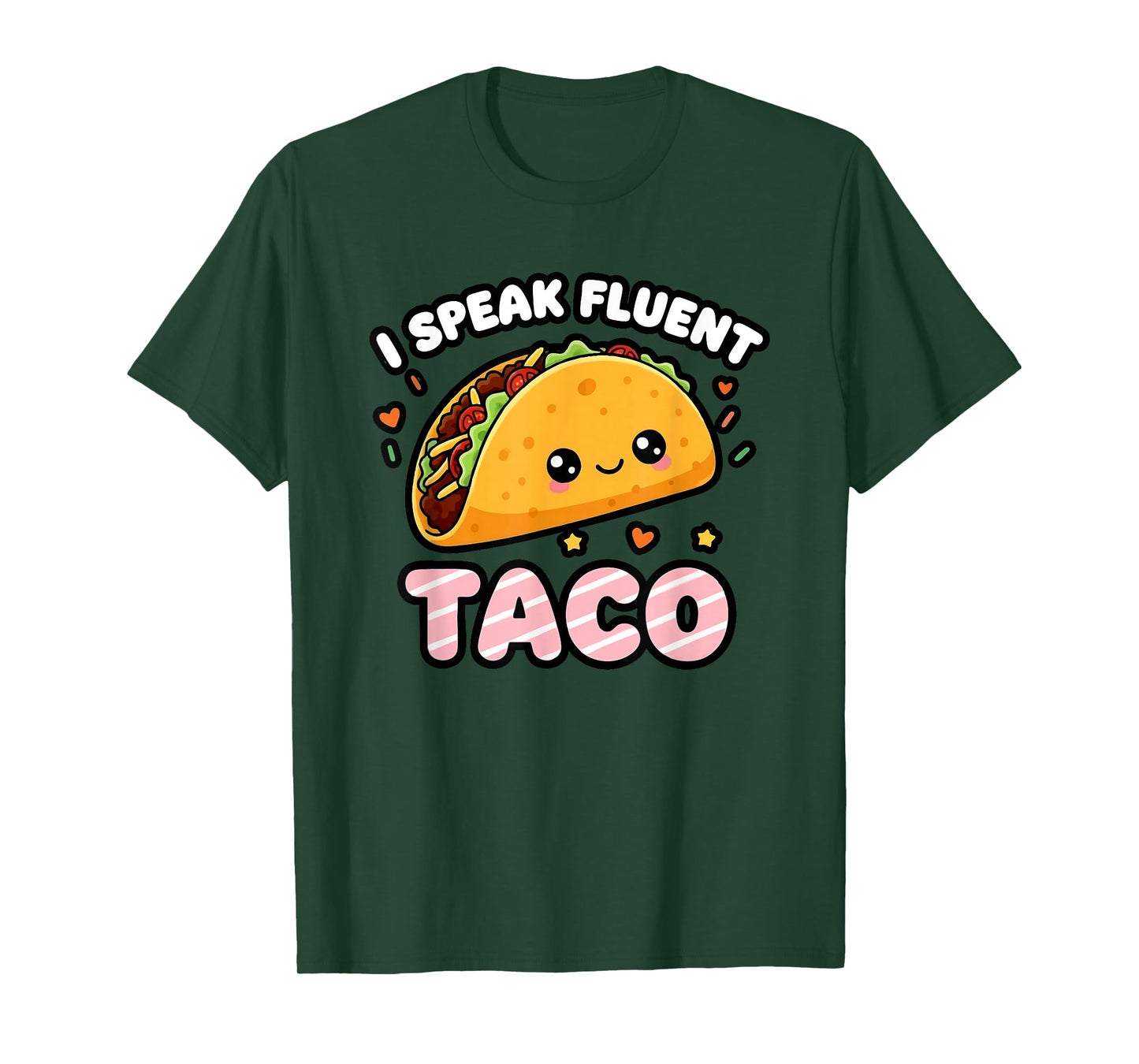 Funny I Speak Tacos, Cute Taco Lover Mexican Food Graphic T-Shirt