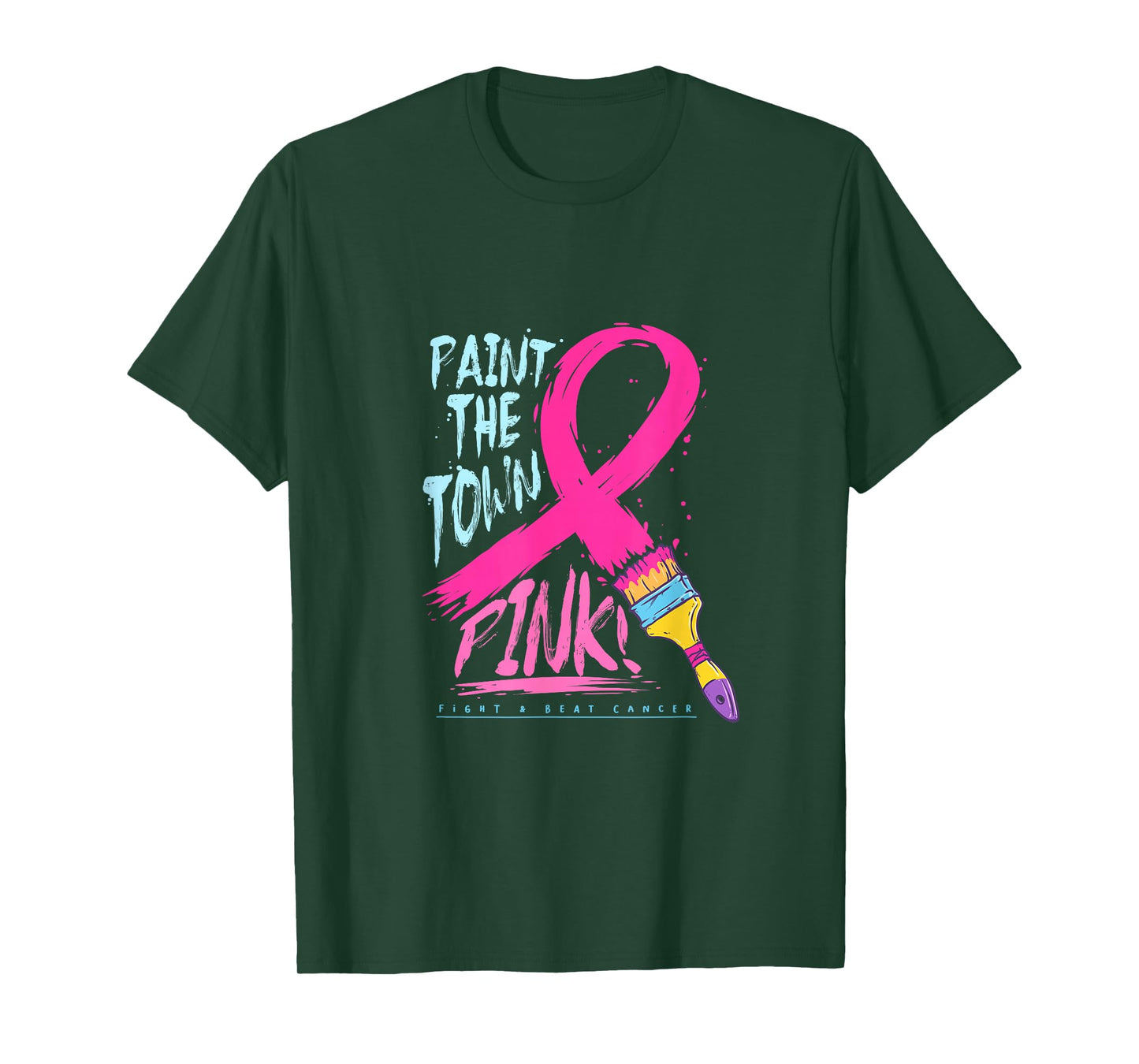 Paint The Town Pink Cancer Survivor Warrior Awareness T-Shirt