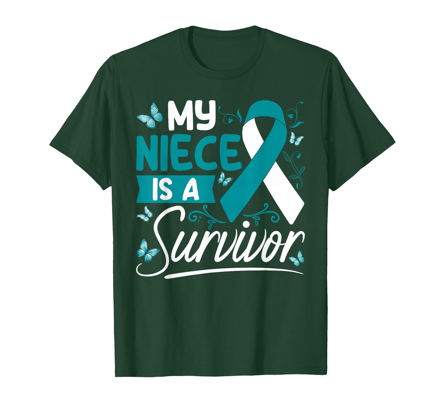 My Niece Is A Survivor Cervical Cancer Awareness Supporter T-Shirt