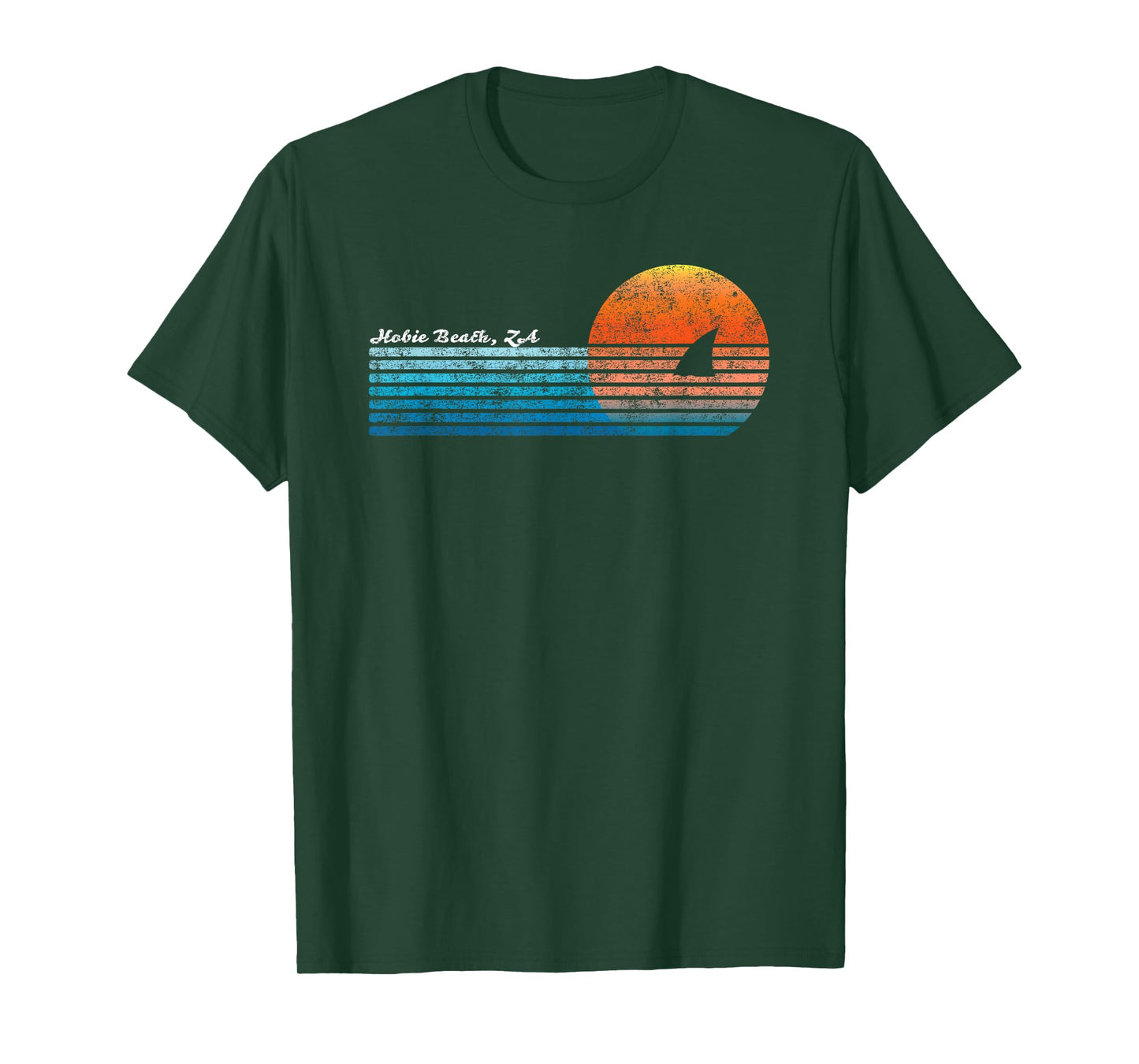Vintage Hobie Beach Retro 80s Shark Fin Sunset T-Shirt