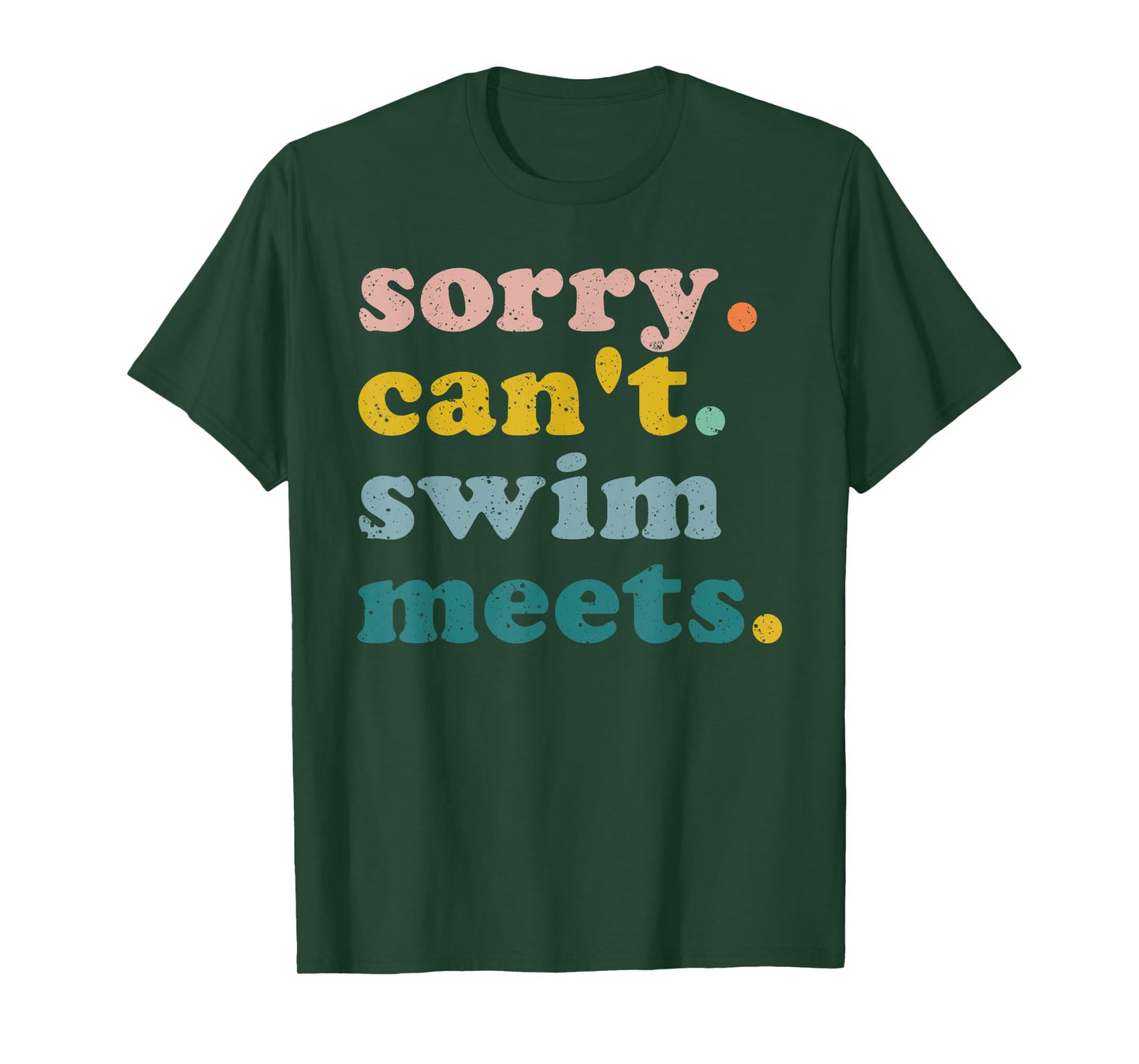 Sorry Can't Swim Meets Funny Retro Swimming Swimmer T-Shirt