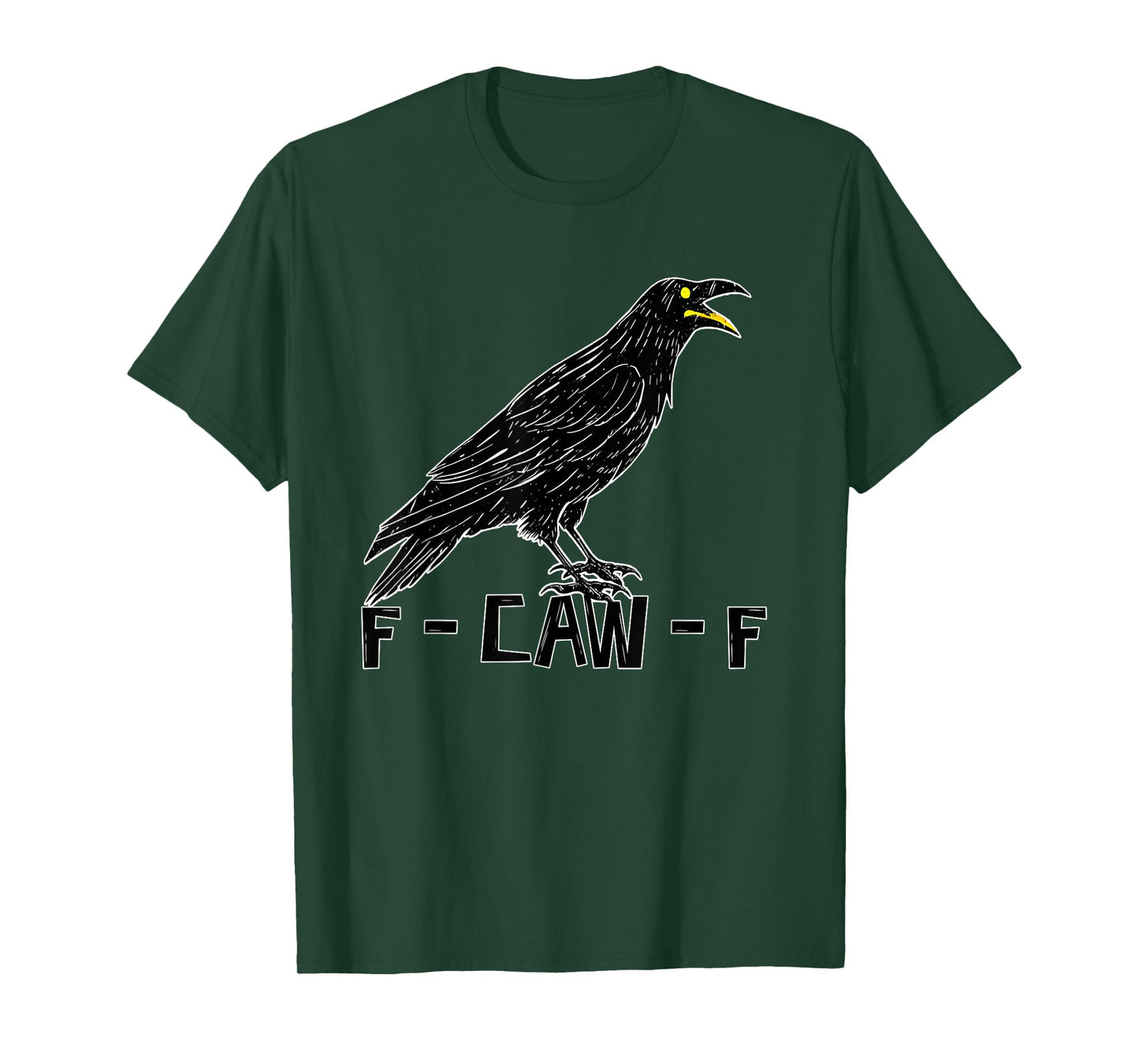 Black Crow, F-Caw-F Funny Black Bird Moon Gothic Adult Humor T-Shirt