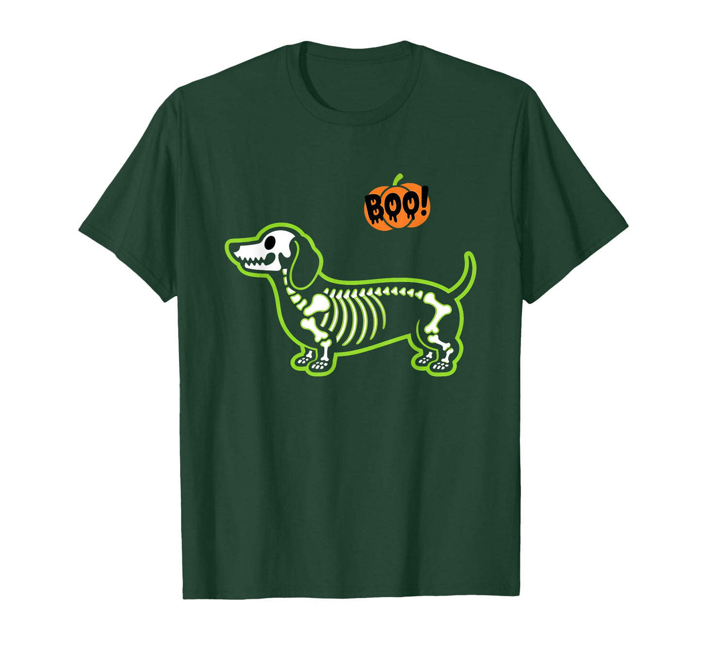 Funny Dachshund Halloween Wiener Dog Cute Doxie Skeleton Boo T-Shirt
